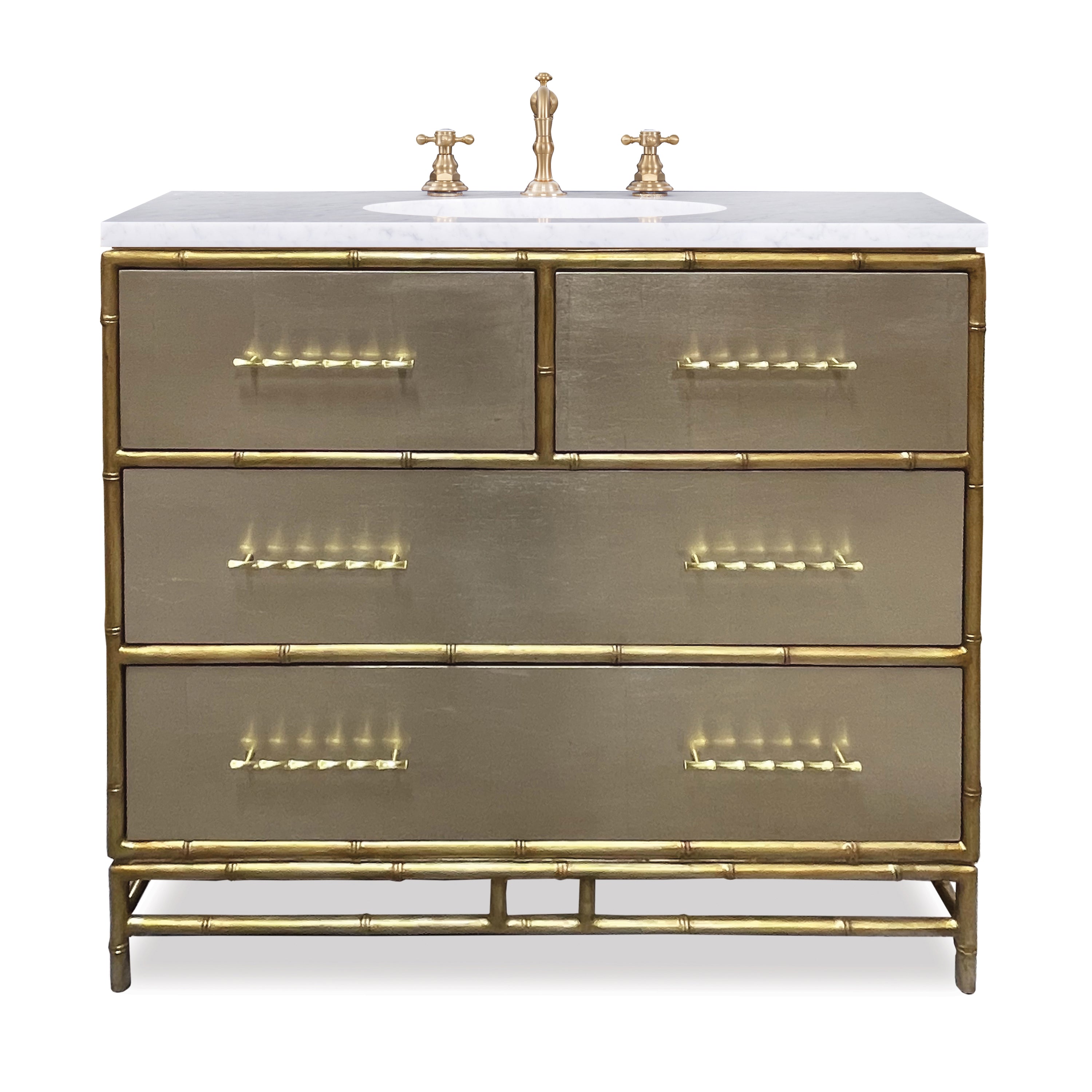 Chinoiserie Bathroom Vanity - French Gold