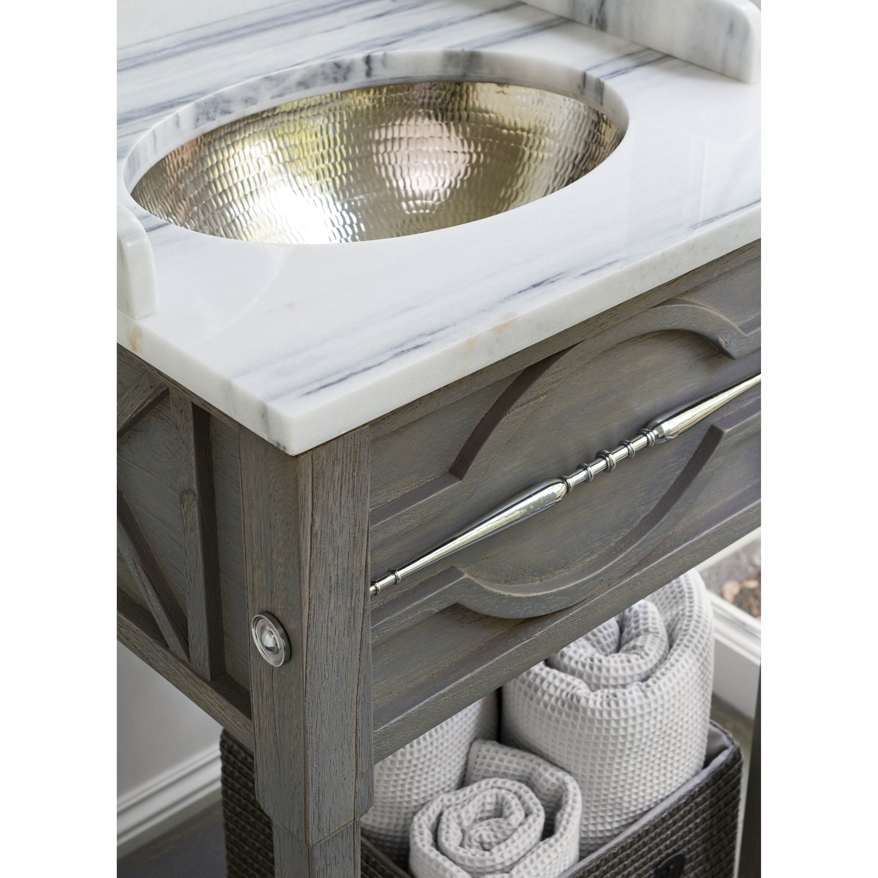 Spindle Bathroom Vanity (Mini) - Weathered Grey