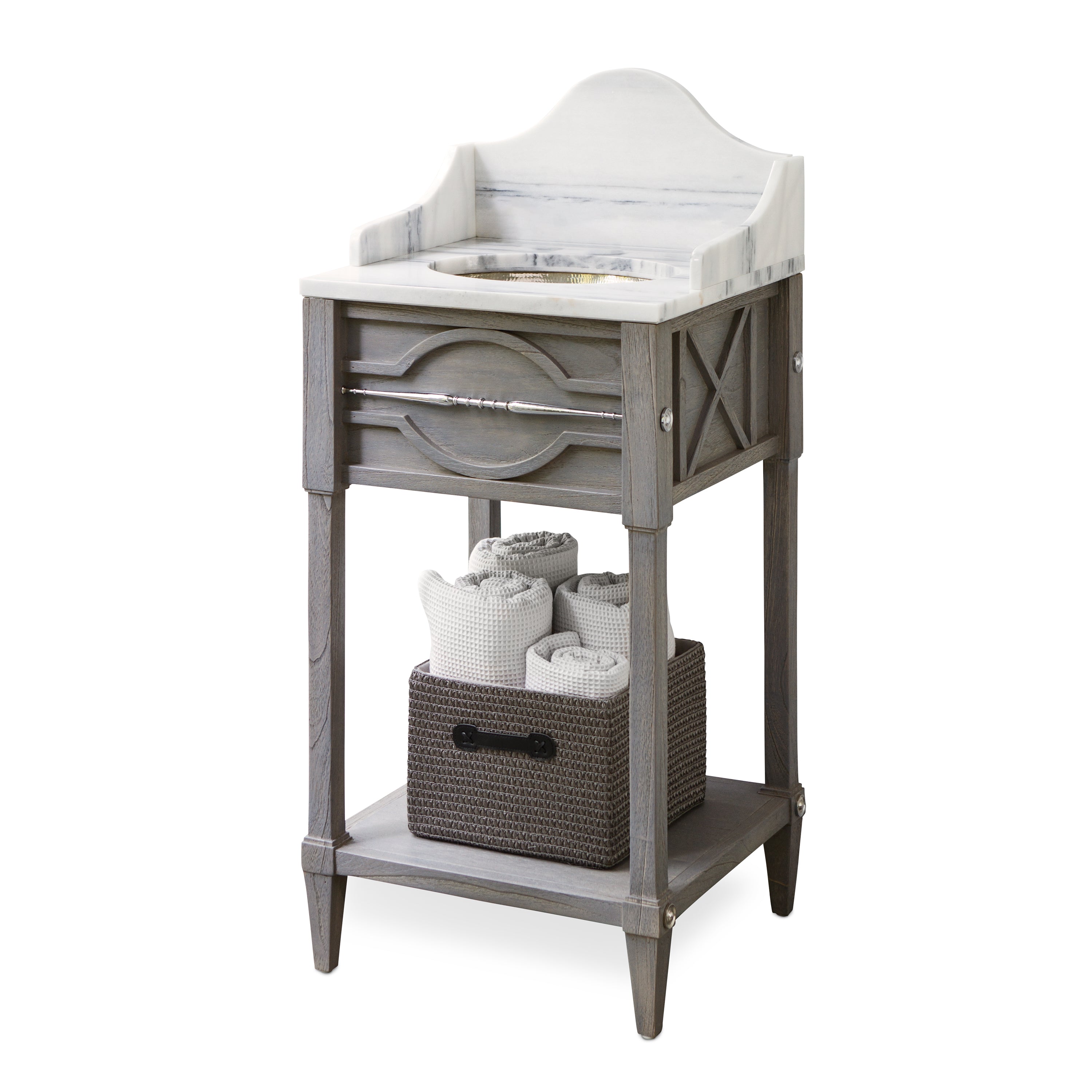Spindle Bathroom Vanity (Mini) - Weathered Grey