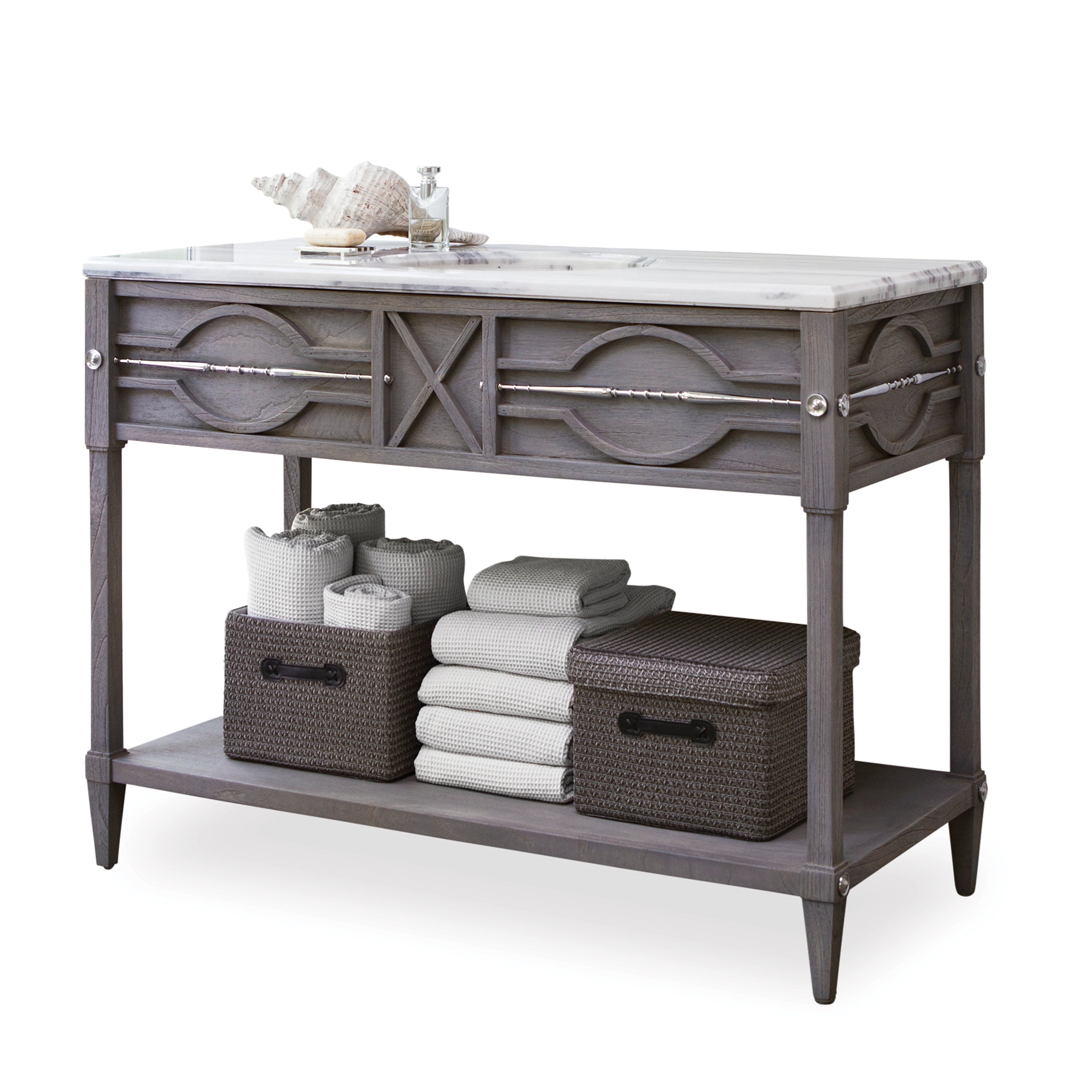 Spindle Bathroom Vanity - Weathered Grey