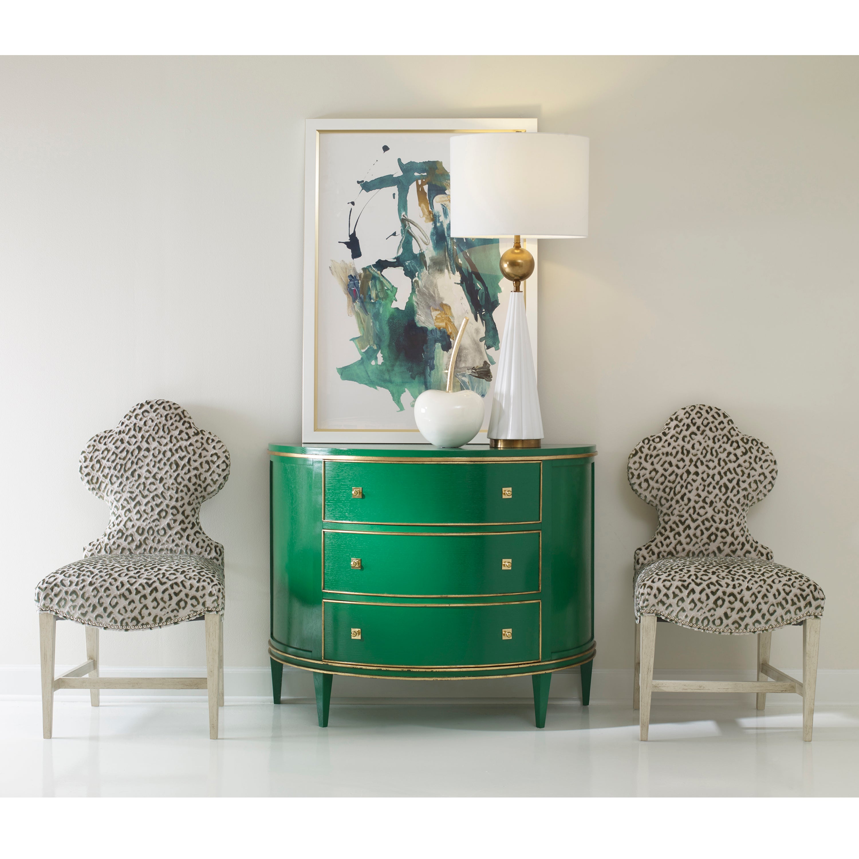Orion Demilune Dresser - Emerald