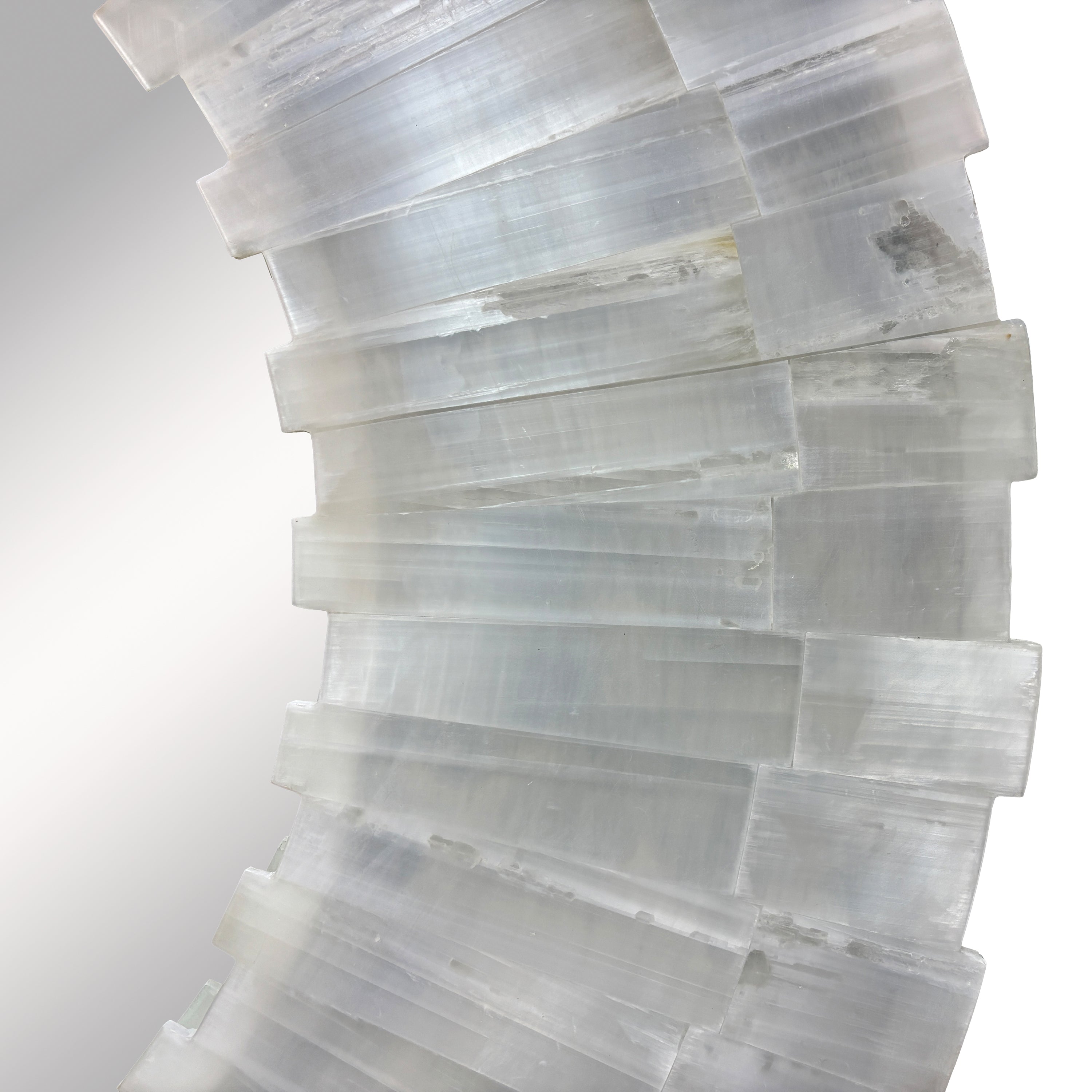 Selenite Round Mirror