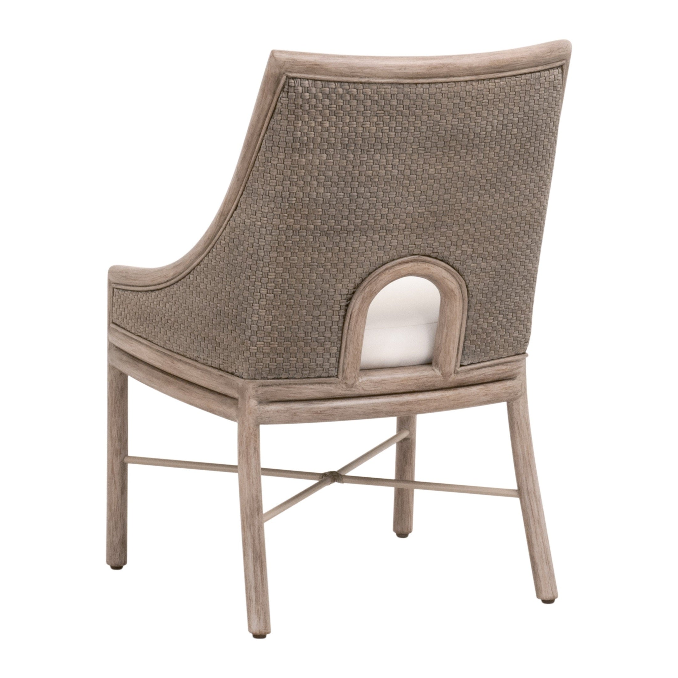 Adamo Dining Chair Set of 2 with handwoven texture, mahogany frame in French Gray by Essentials for Living