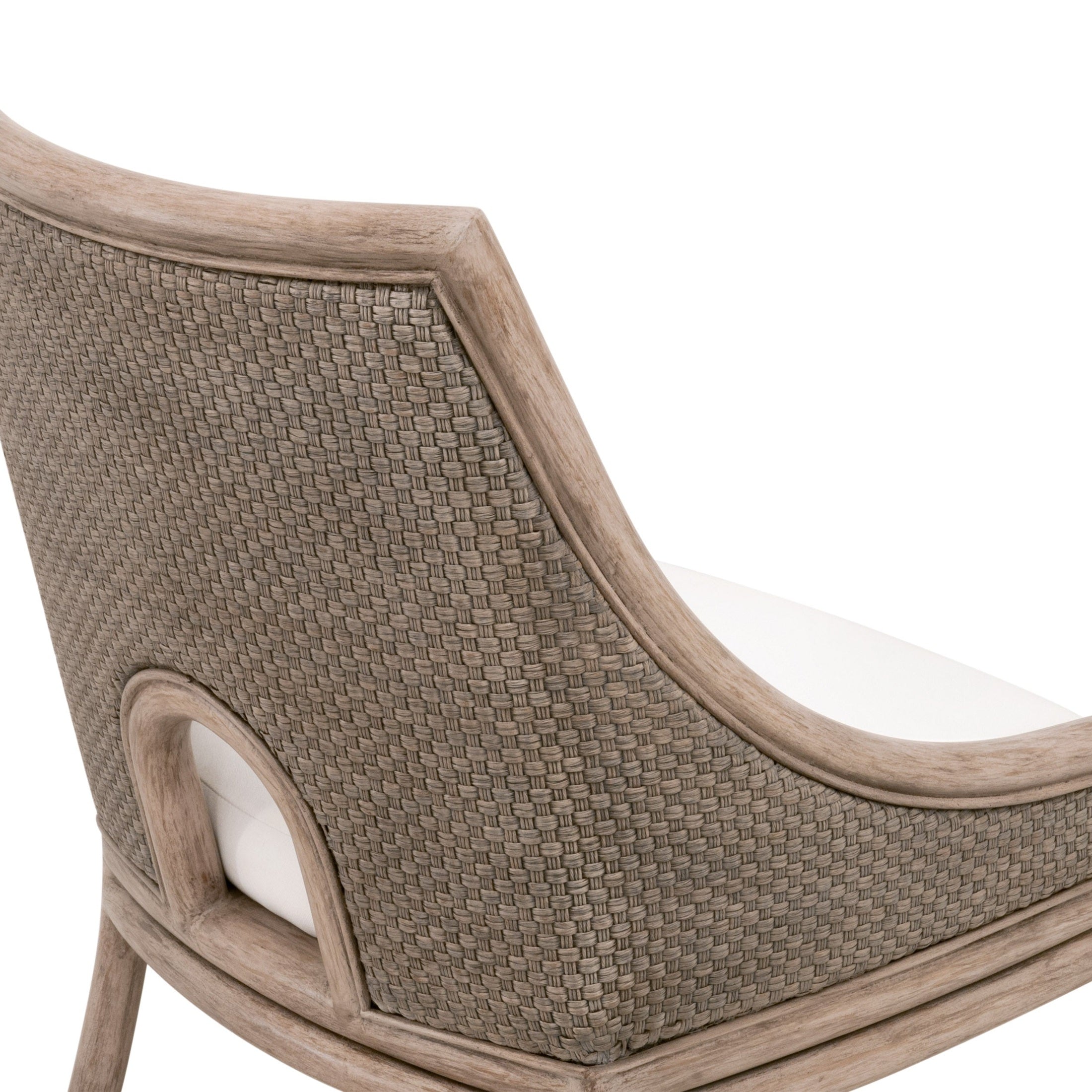 Handwoven texture Adamo Dining Chair Set of 2 with mahogany frame and cushioned seat by Essentials for Living