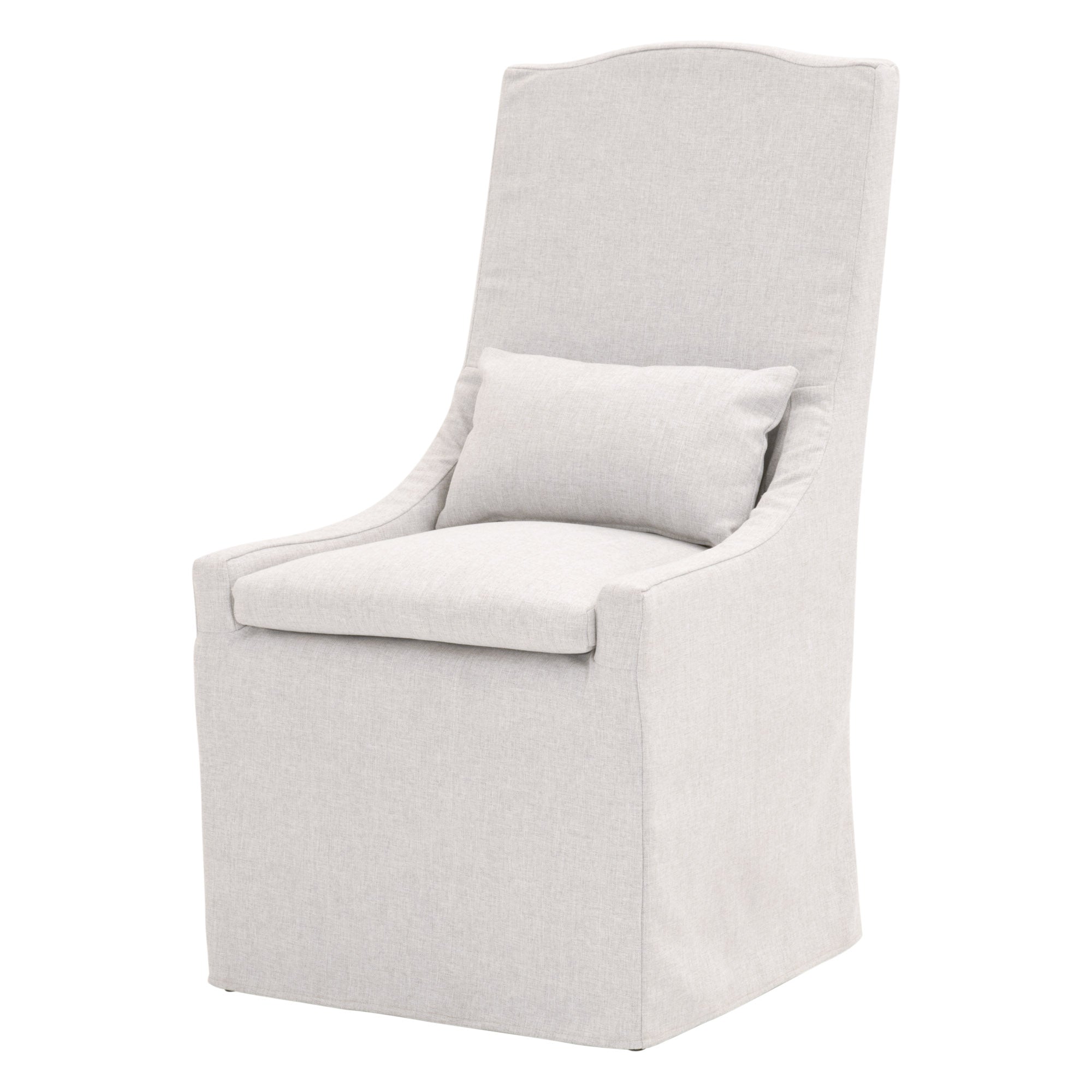 Adele Outdoor Slipcover Dining Chair with removable cushion and lumbar pillow, weather-resistant design by Essentials for Living