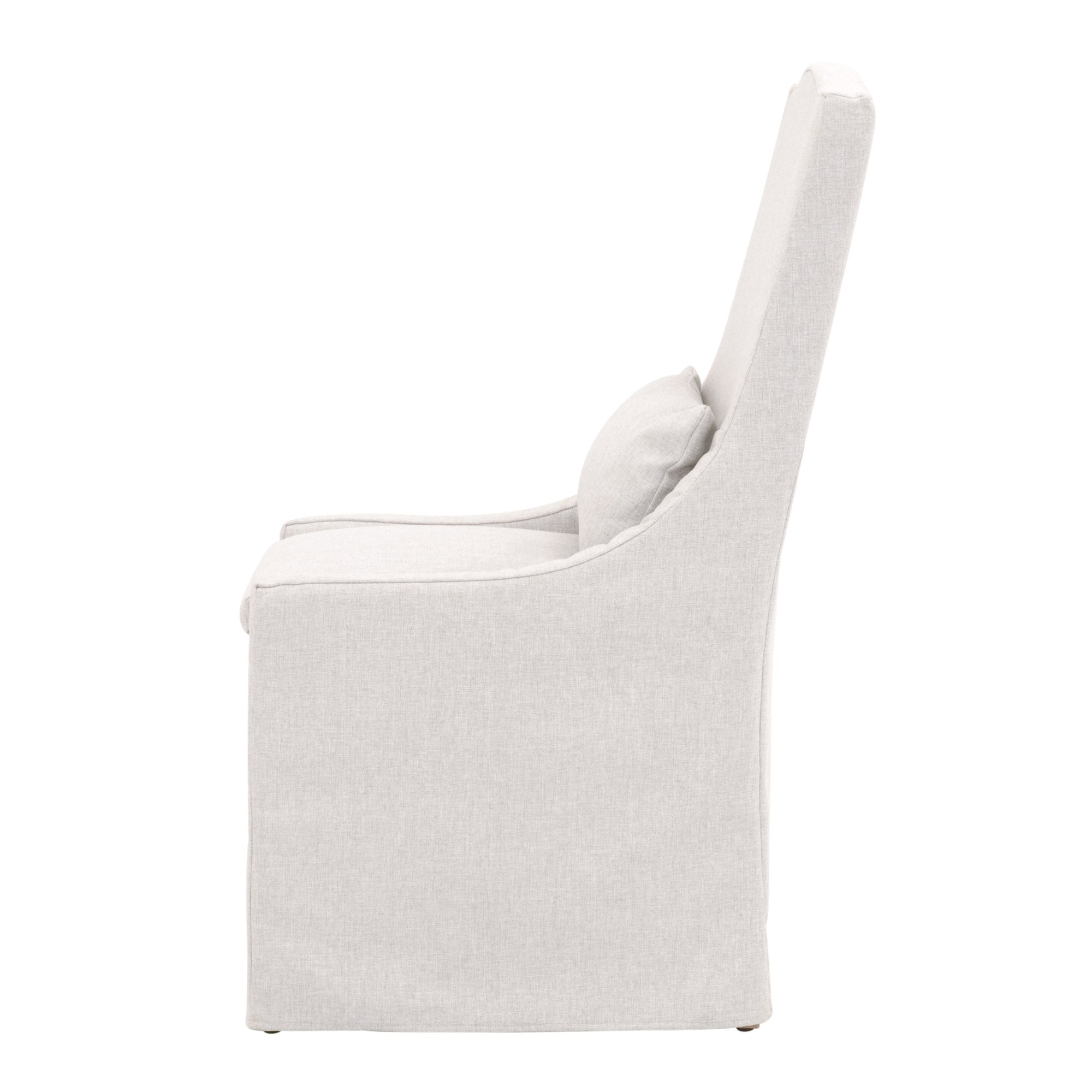 Adele Outdoor Slipcover Dining Chair in light gray with removable cushions by Essentials for Living