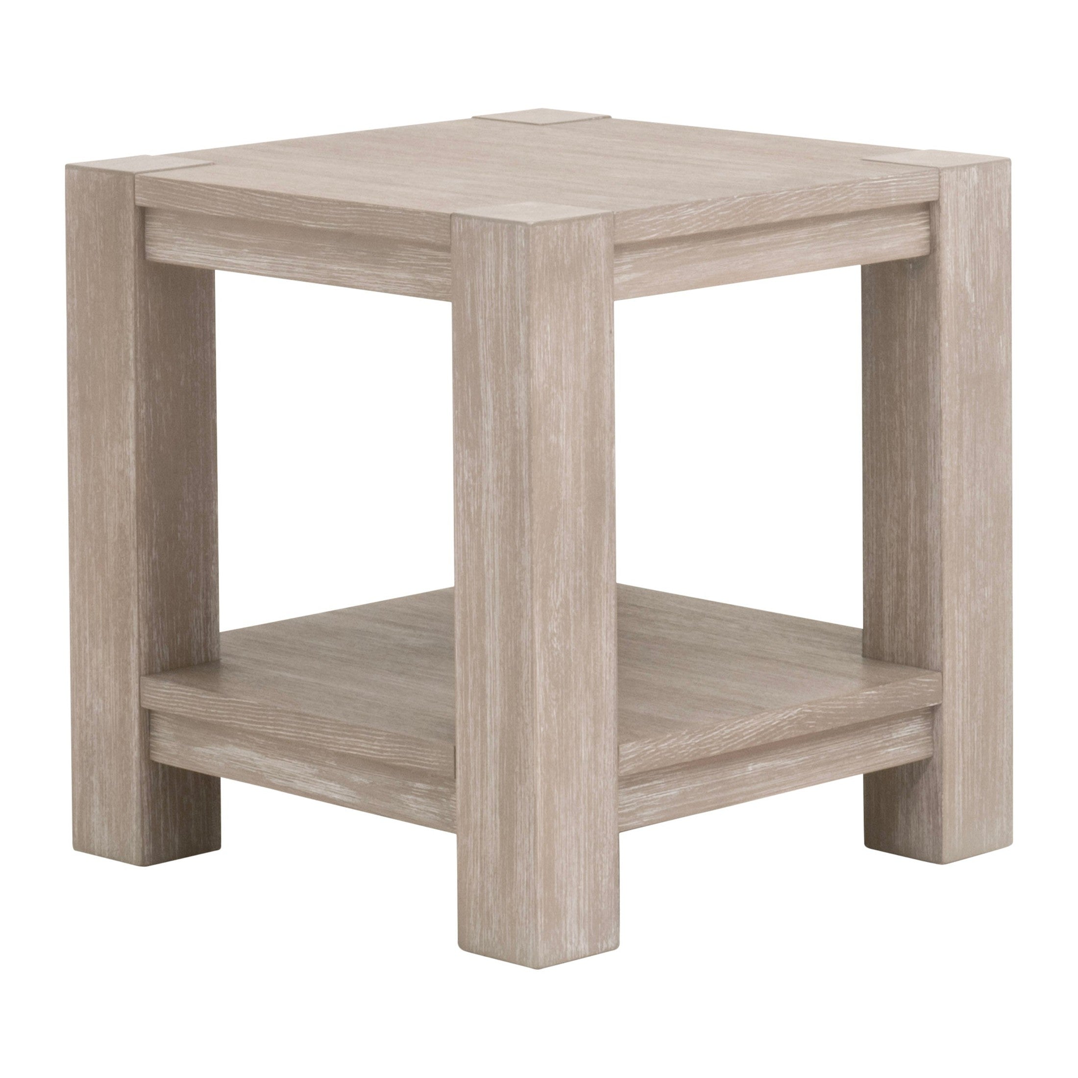 Adler End Table with open shelf in light wood finish showcasing modern simple design Essentials for Living