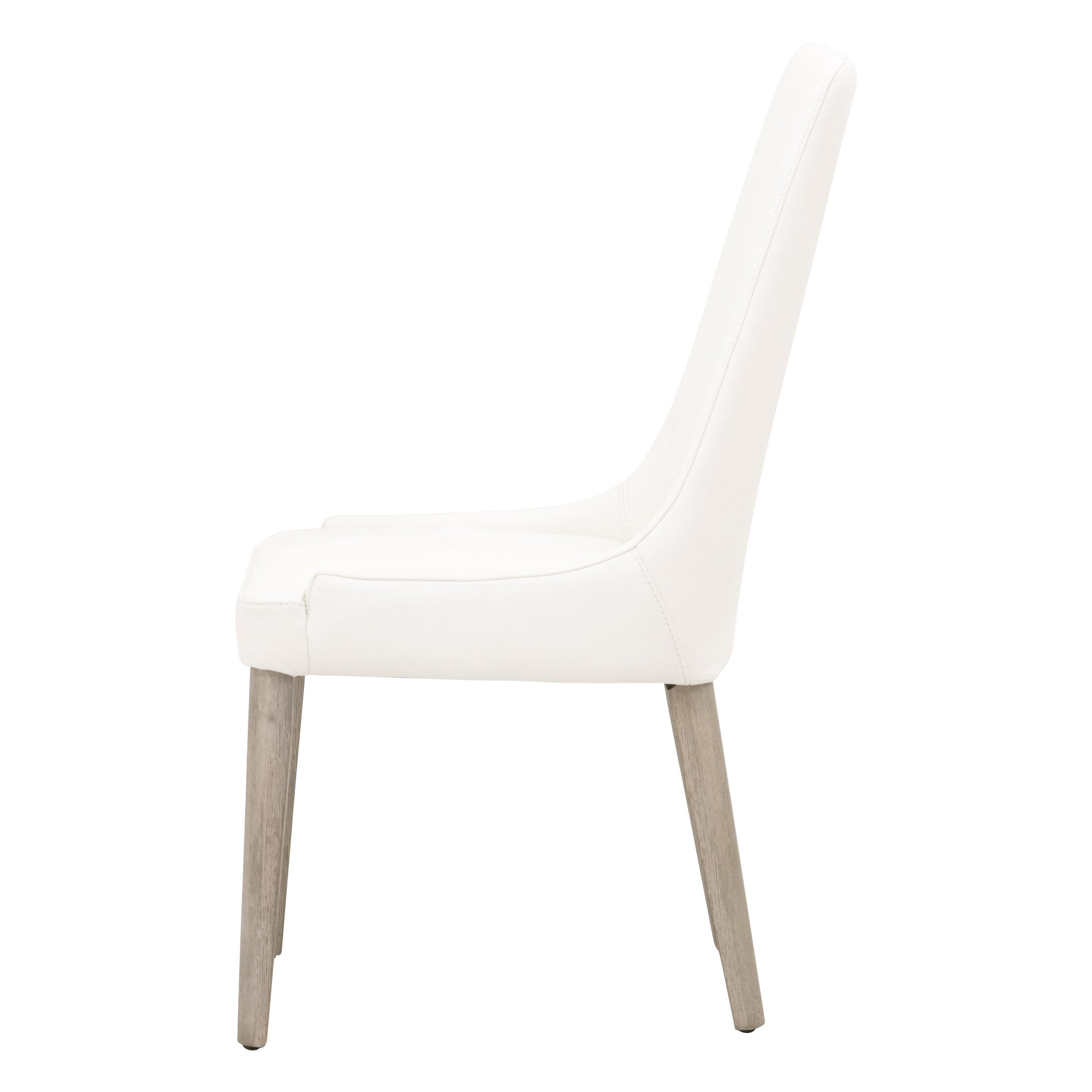 Aurora Dining Chair, Set of 2 in white upholstery with wooden legs by Essentials for Living