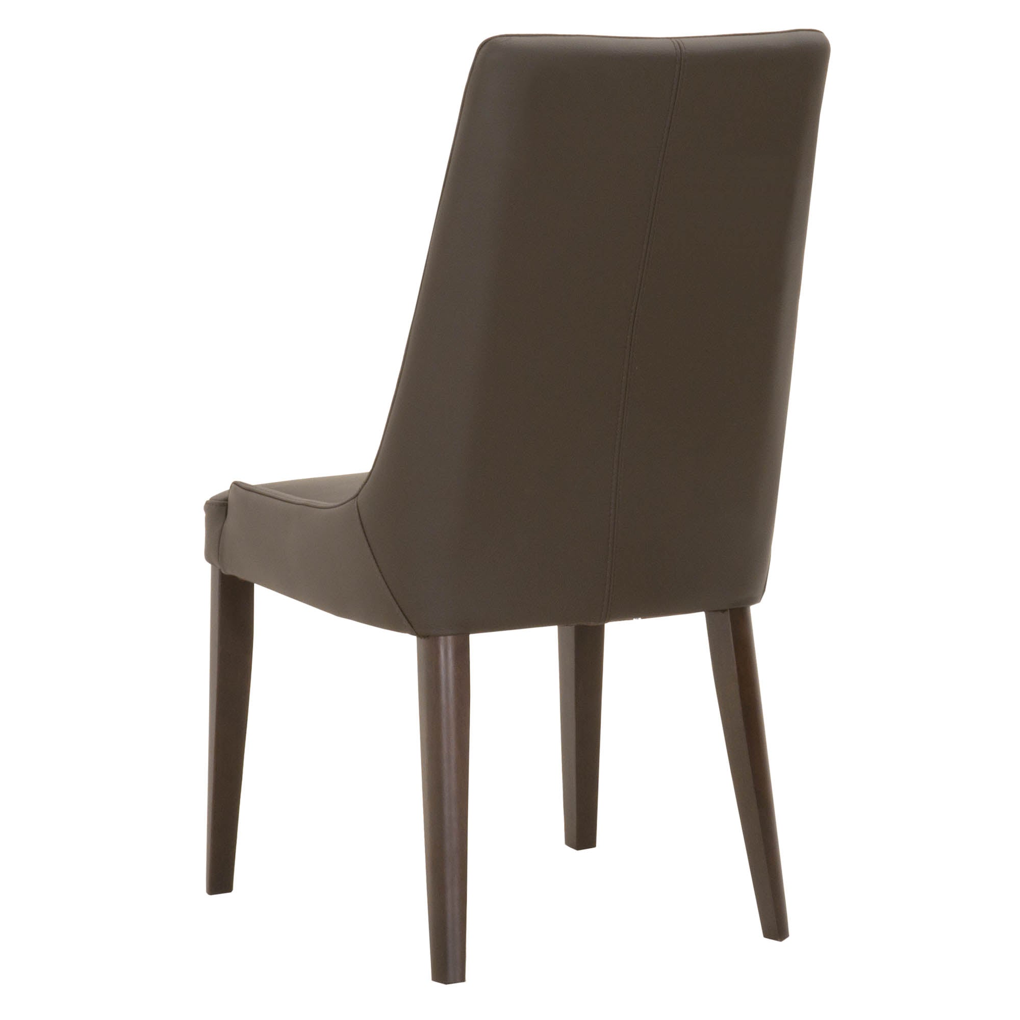 Aurora Dining Chair Set of 2 with dark umber leather and dark wenge wood legs by Essentials for Living