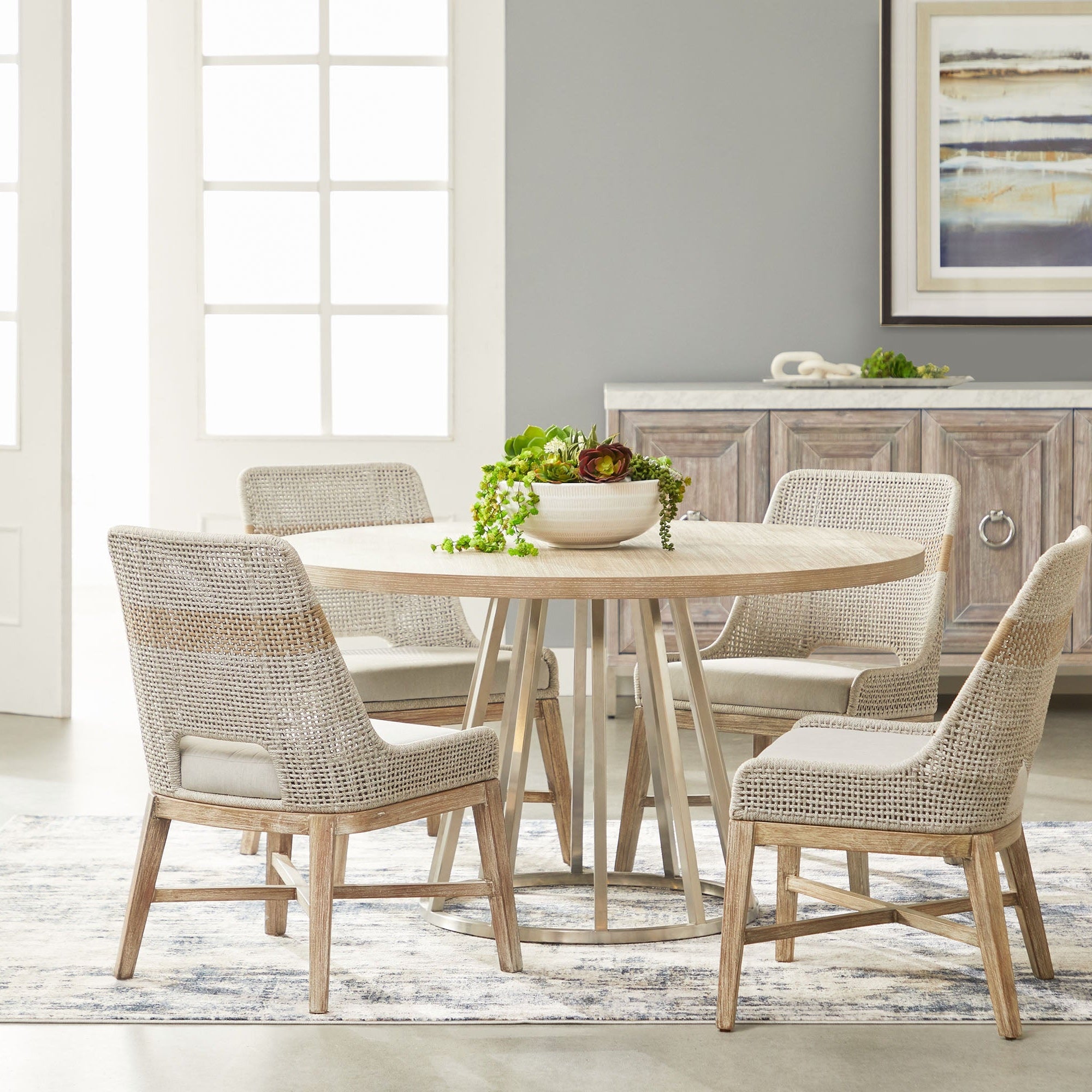 Azure Carrera Media Sideboard with Italian marble top and brushed gold accents by Essentials for Living