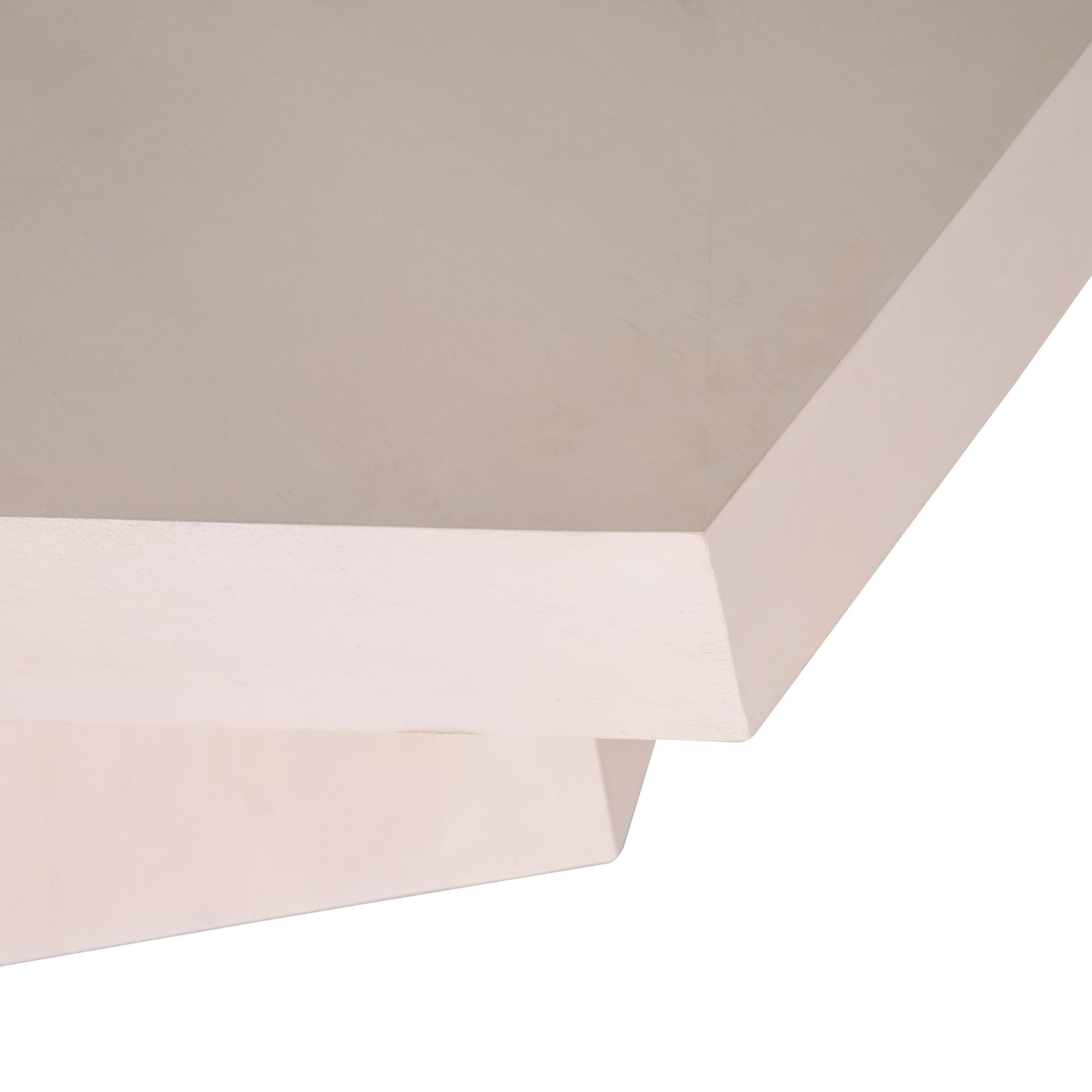 Close-up view of whitewashed maple veneer Benton Coffee Table showcasing its minimalist design by GO HOME.