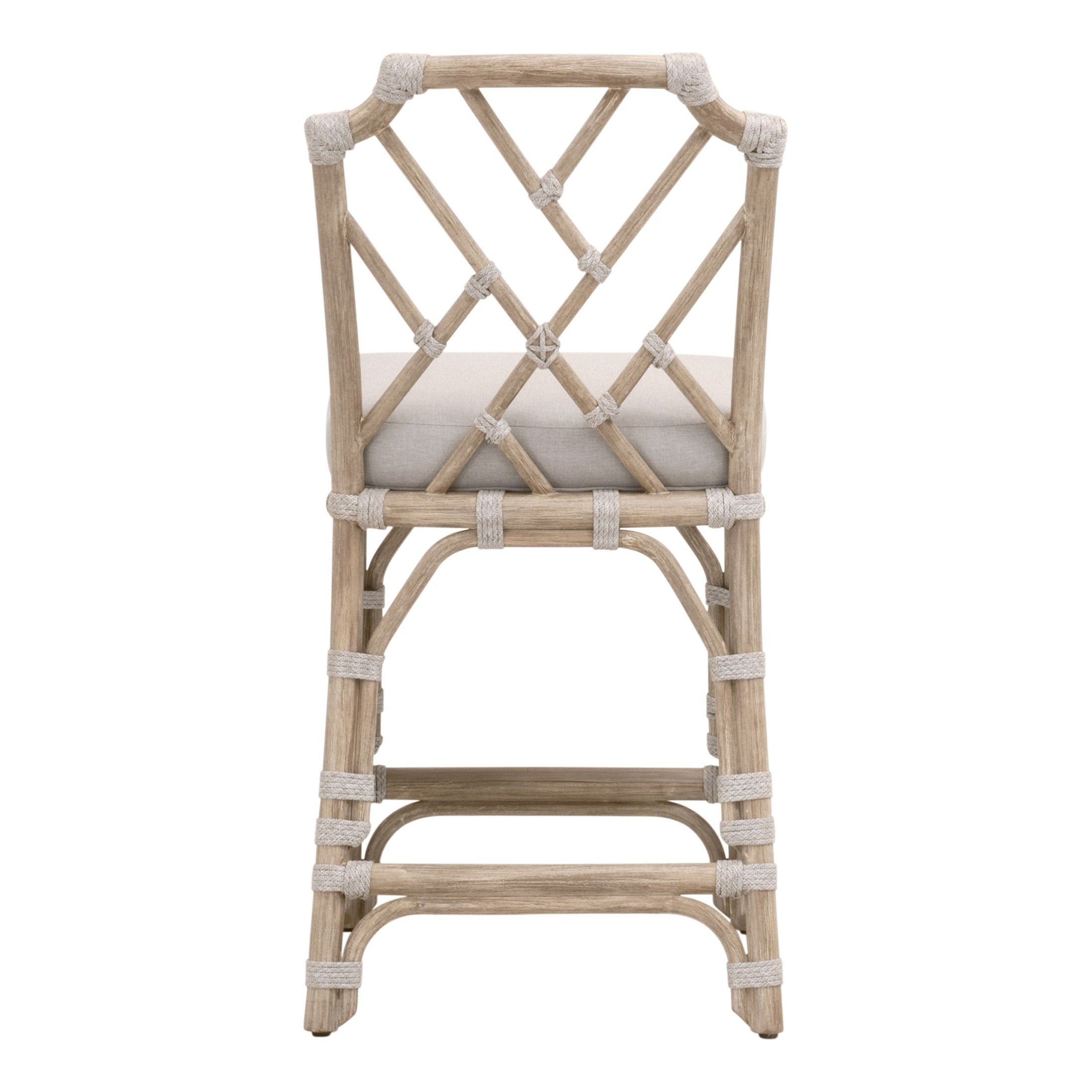 Bayview Counter Stool in taupe and white rope with pumice cushioned seat by Essentials for Living