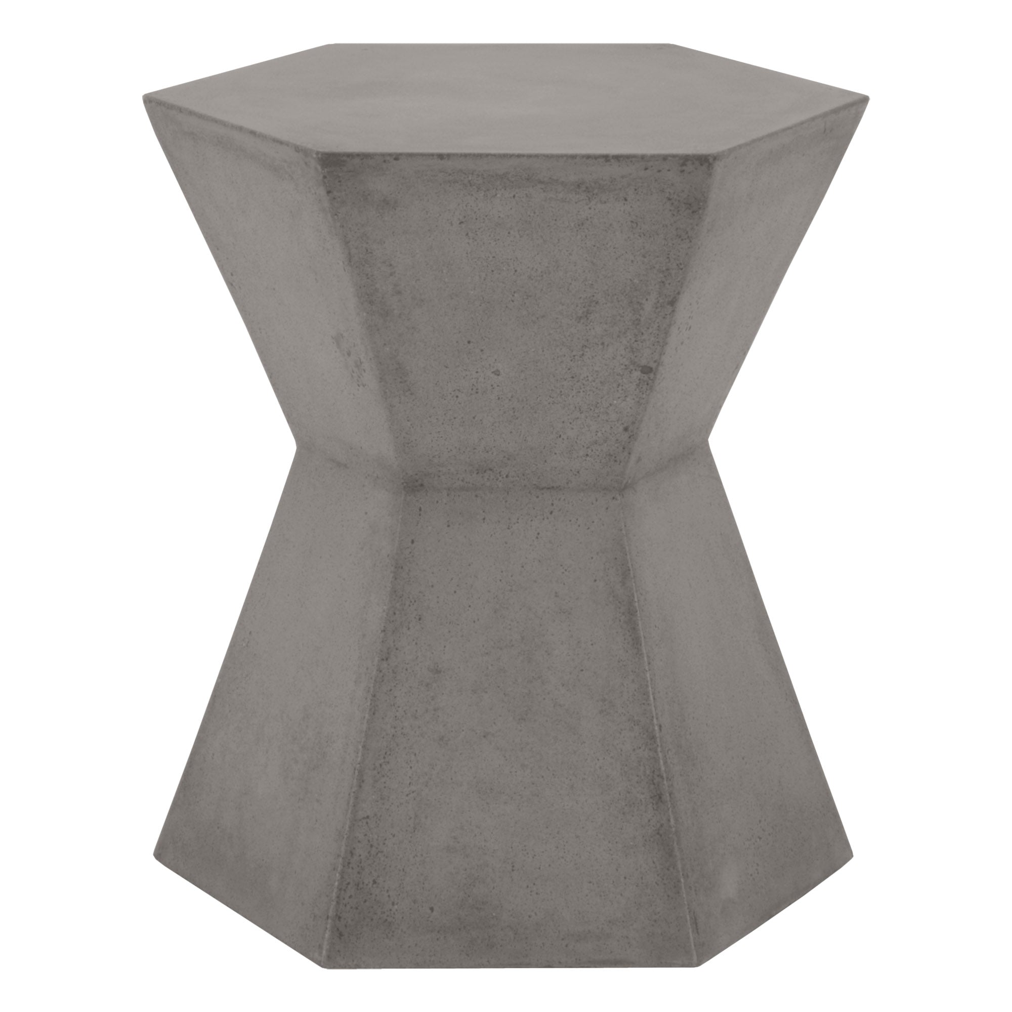 Slate gray hourglass Bento Accent Table with angular edges made of fiber-reinforced concrete by Essentials for Living