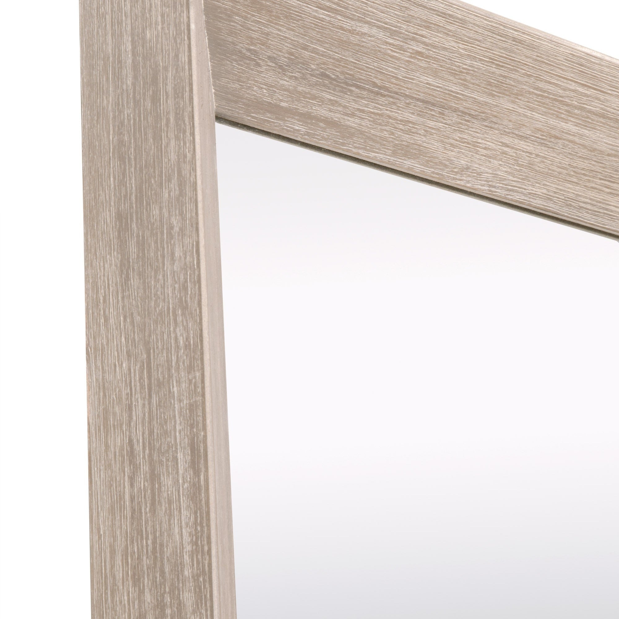 Close-up of natural gray acacia veneer frame on Bevel Mirror full-length mirror by Essentials for Living