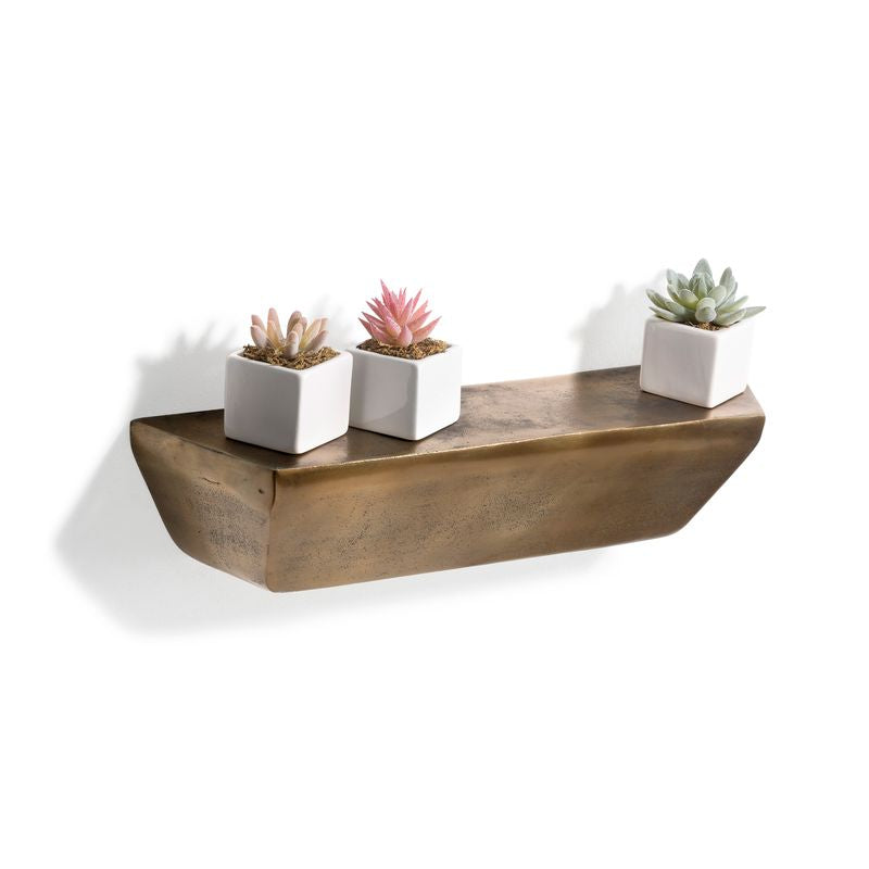 Beautiful Biden Wall Shelf – Large, Antique Gold