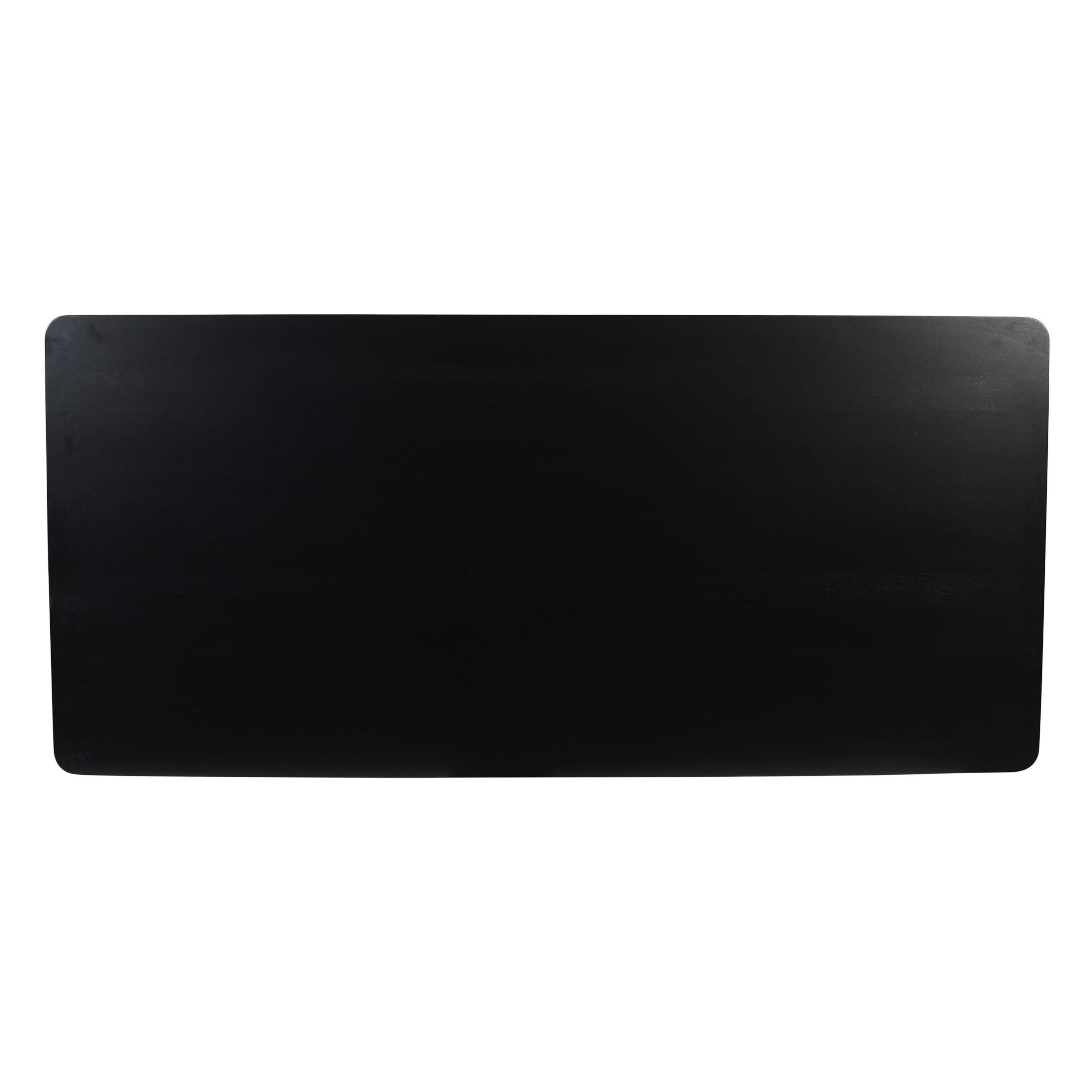 Top view of Blanco Dining Table in matte black solid wood with smooth finish by GO HOME