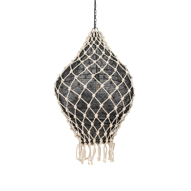 Carlita Chandelier with natural rope finish and layered tiered design