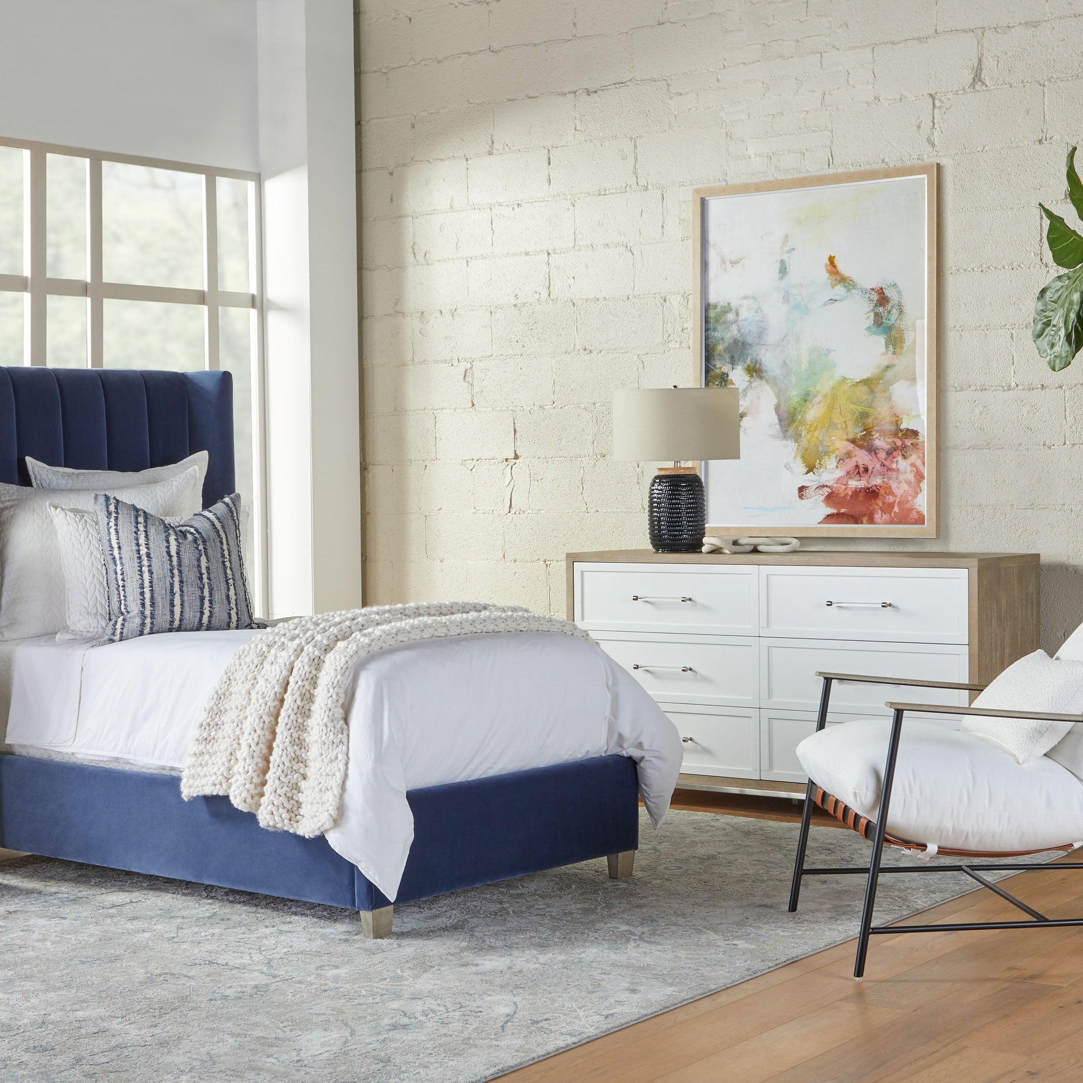 Chandler Channeled Velvet Upholstered Bed