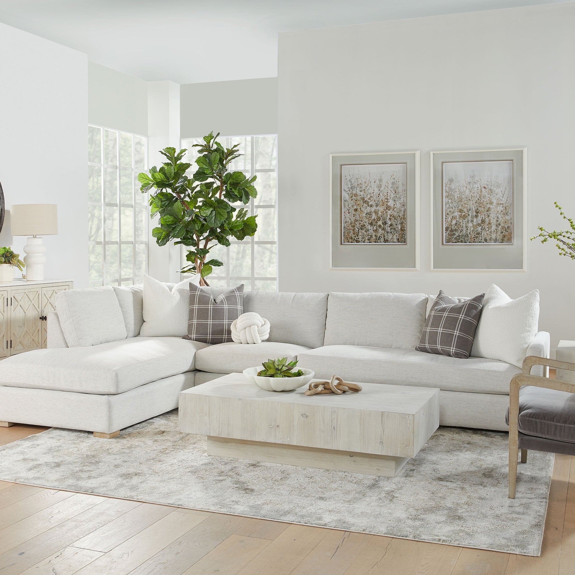 Clara Modular 2-Seat Right Slim Arm Sofa