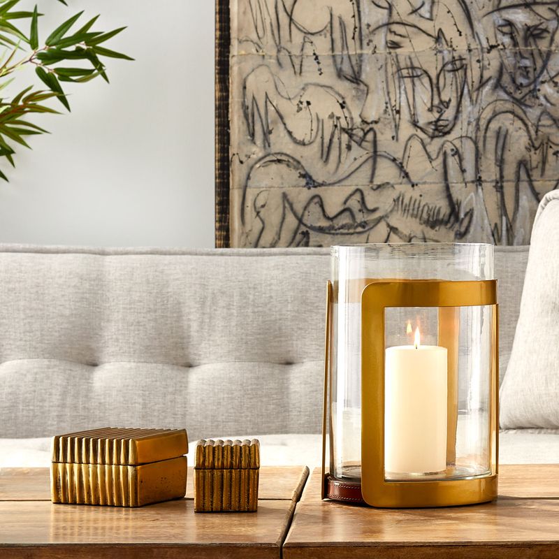 Set of two Curtis Decorative Box Set in Gold & Silver Finish for Living Room by Go Home