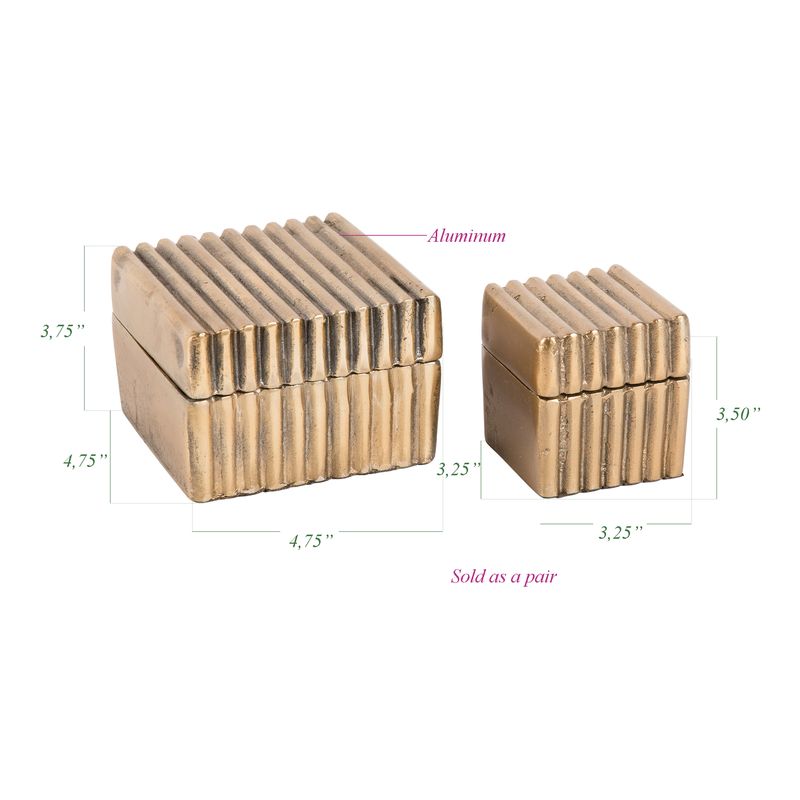 Set of two Curtis Decorative Box Set in Gold & Silver Finish by Go Home