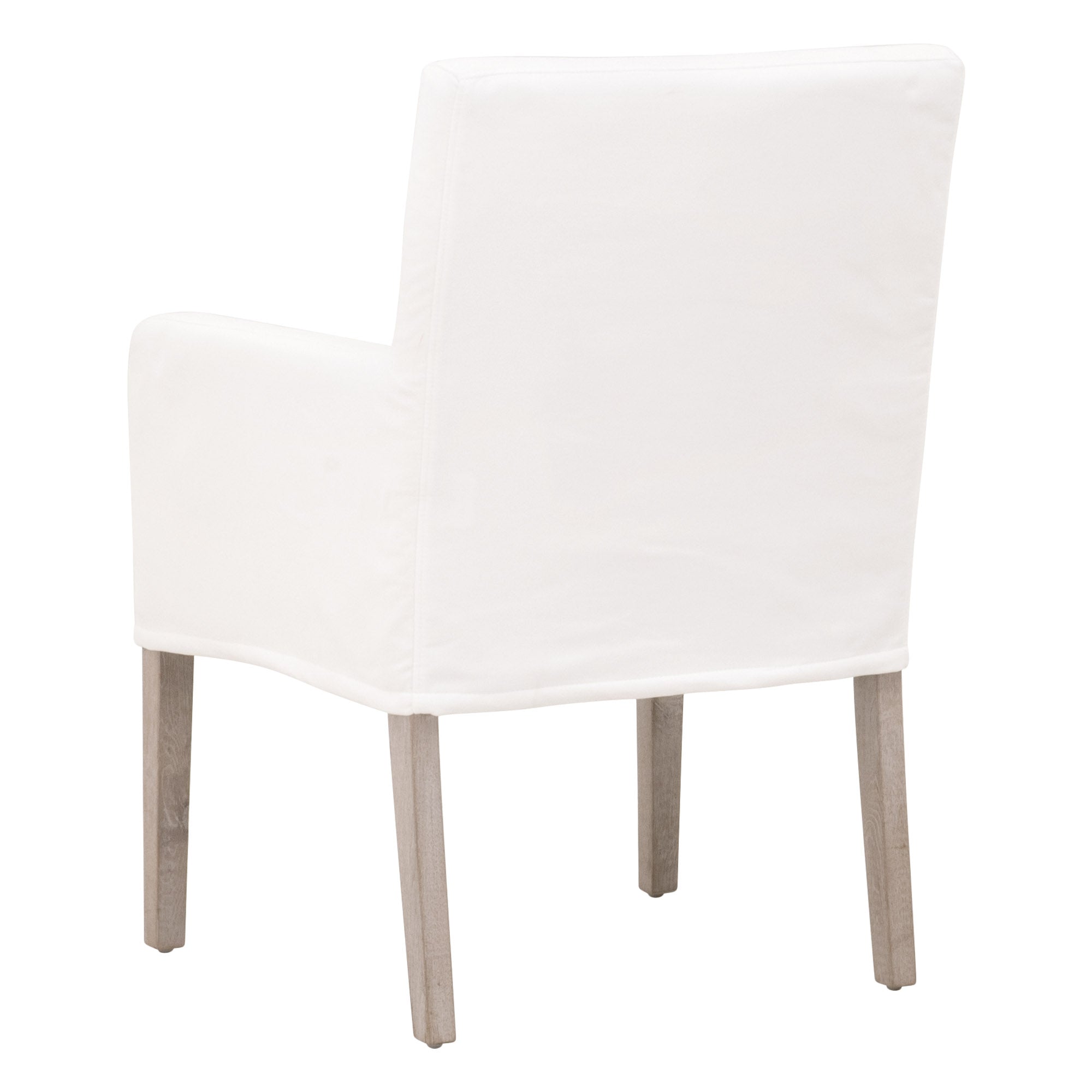 Drake Slipcover Arm Chair with removable white slipcover and natural gray oak legs by Essentials for Living.
