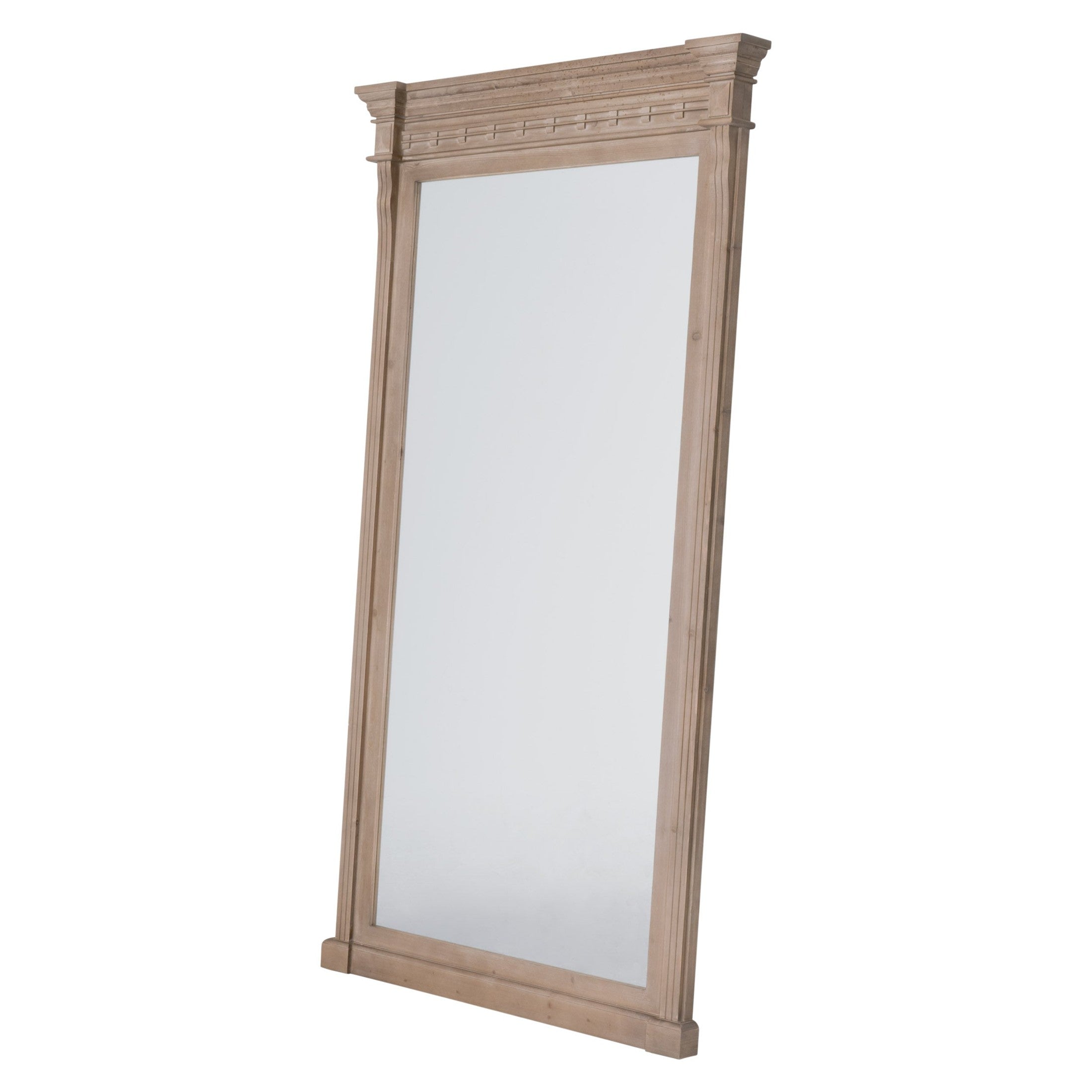 Estate Mirror full-length floor mirror in reclaimed pine wood with detailed frame by Essentials for Living