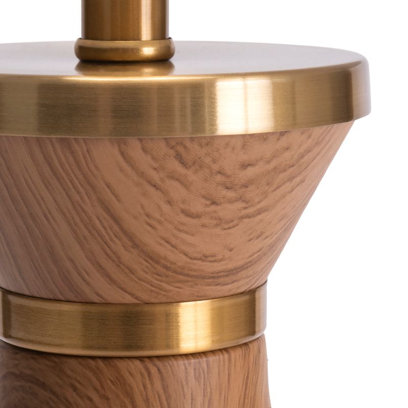 Gretta Table Lamp Finish Brown Faux Wood Grain Base with White Shade
