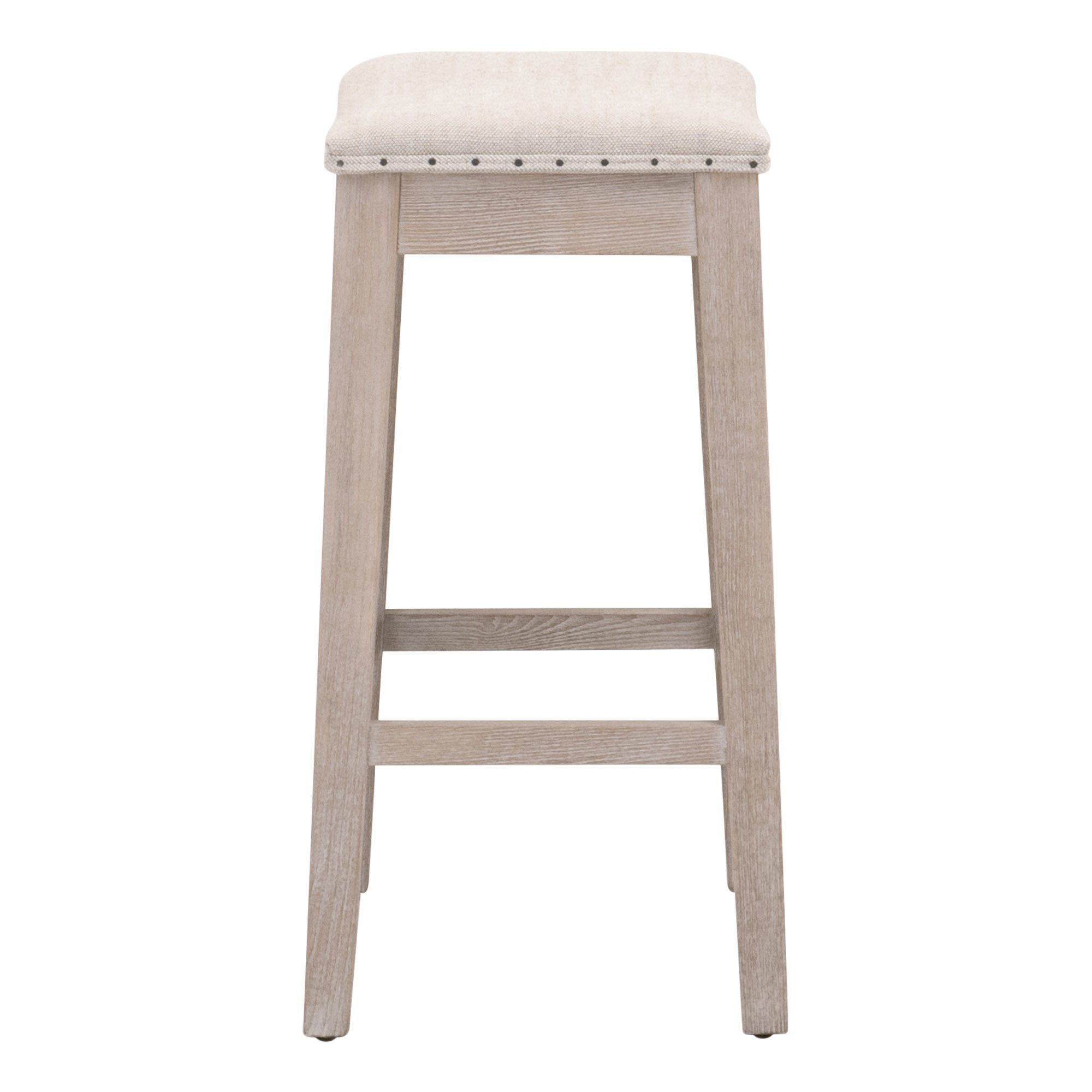 Harper Counter Stool with bisque linen seat and natural gray ash wood frame by Essentials for Living