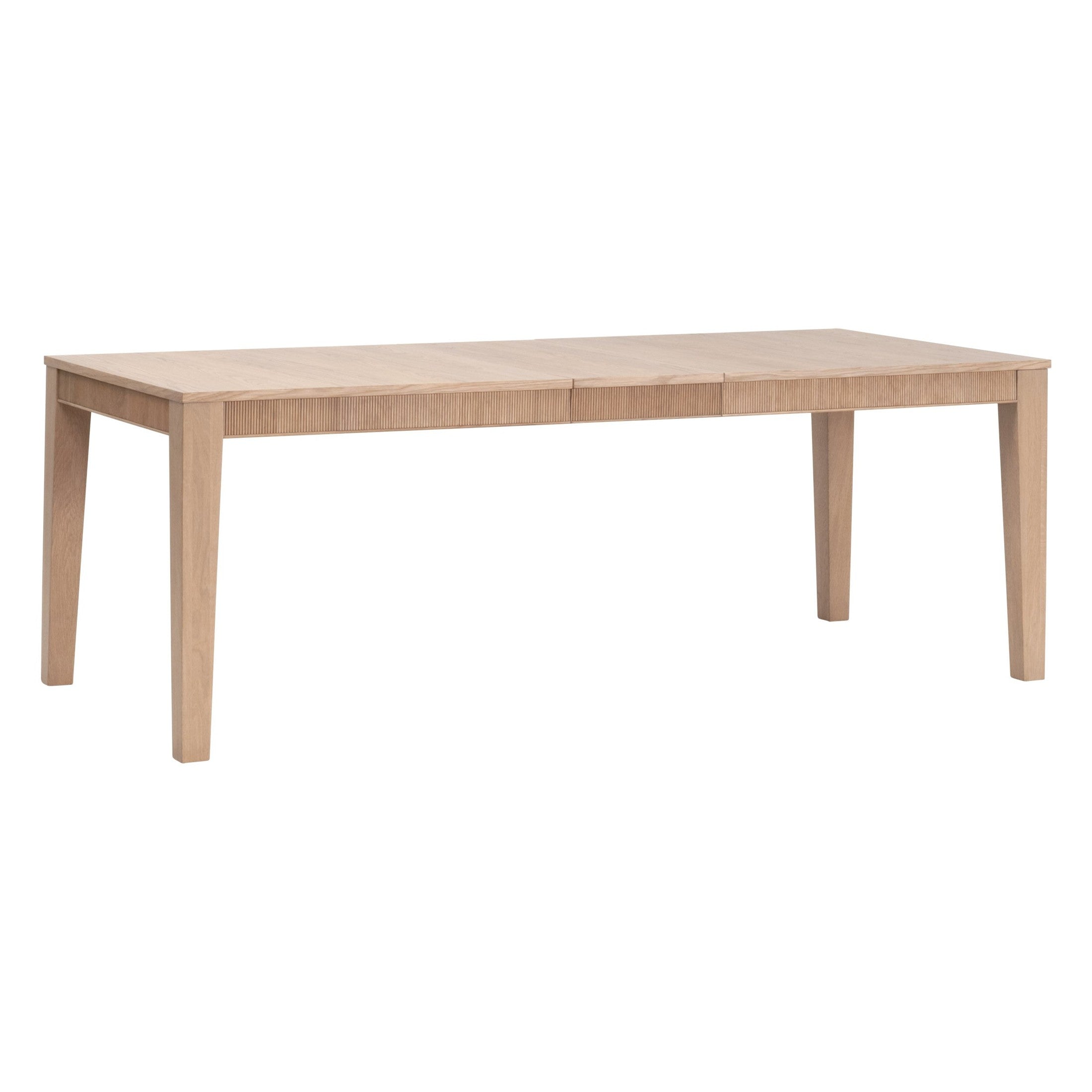 Highland Extension Dining Table in natural oak with clean lines and sturdy legs by Essentials for Living