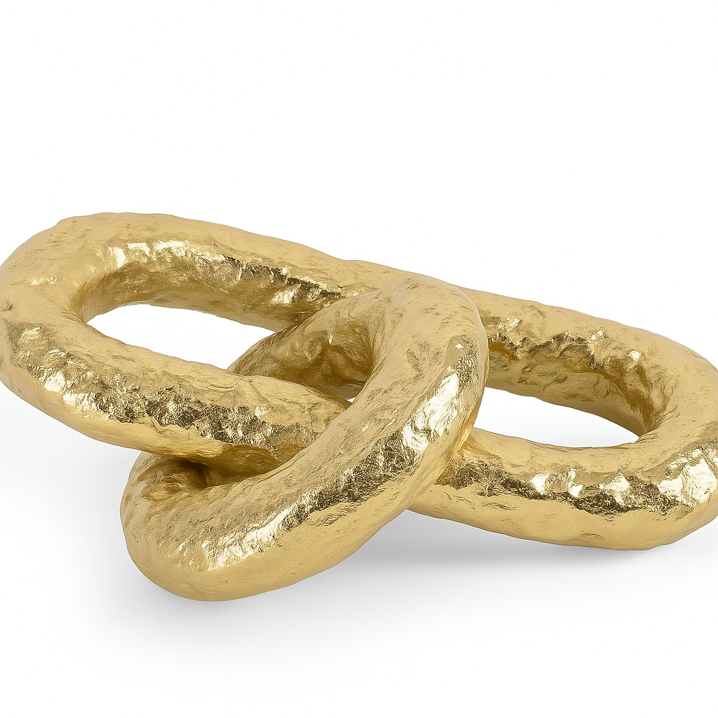 Jodi Knot sculpture in gold finish with modern intertwined design