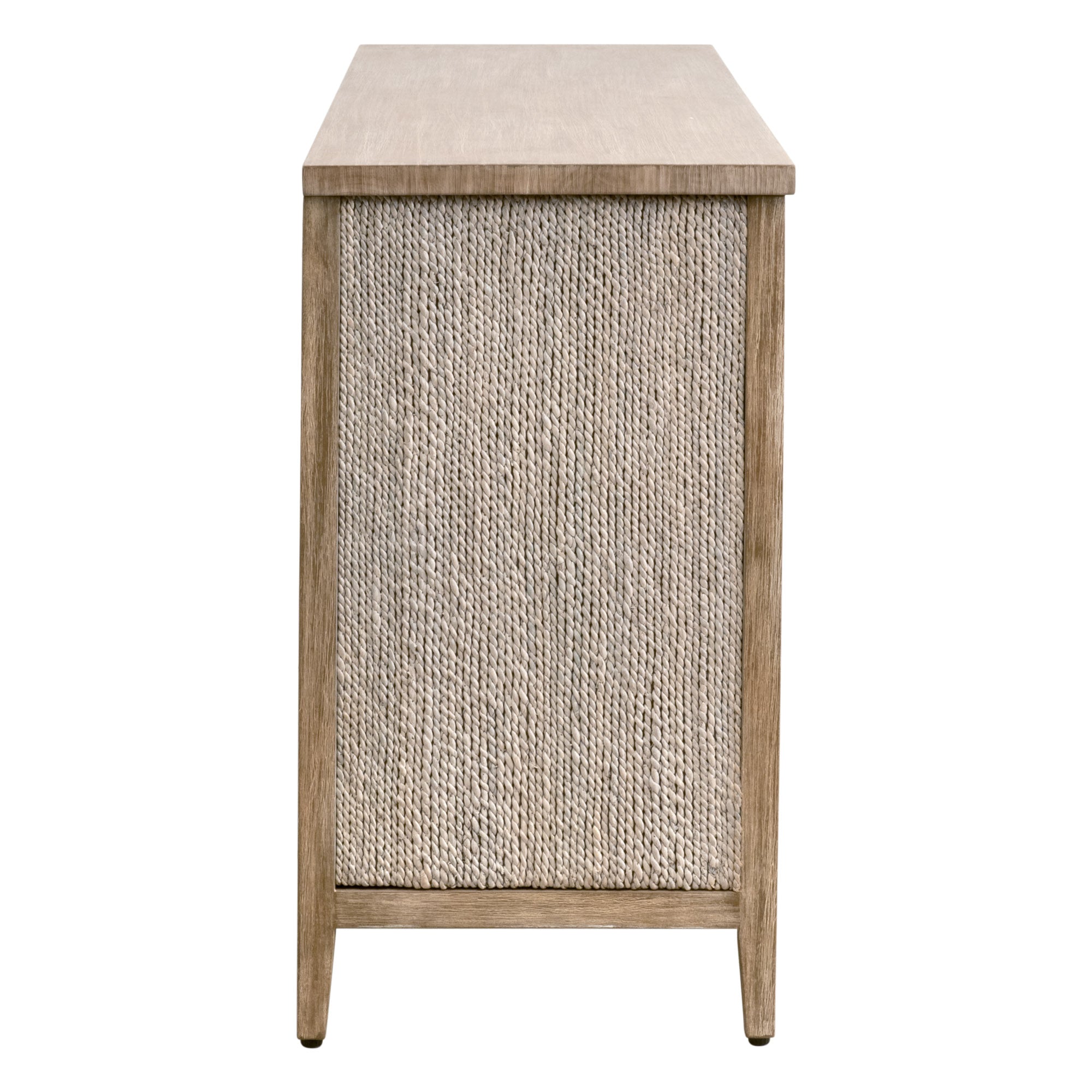 Side view of Malay 6-Drawer Double Dresser with abaca rope detail by Essentials for Living