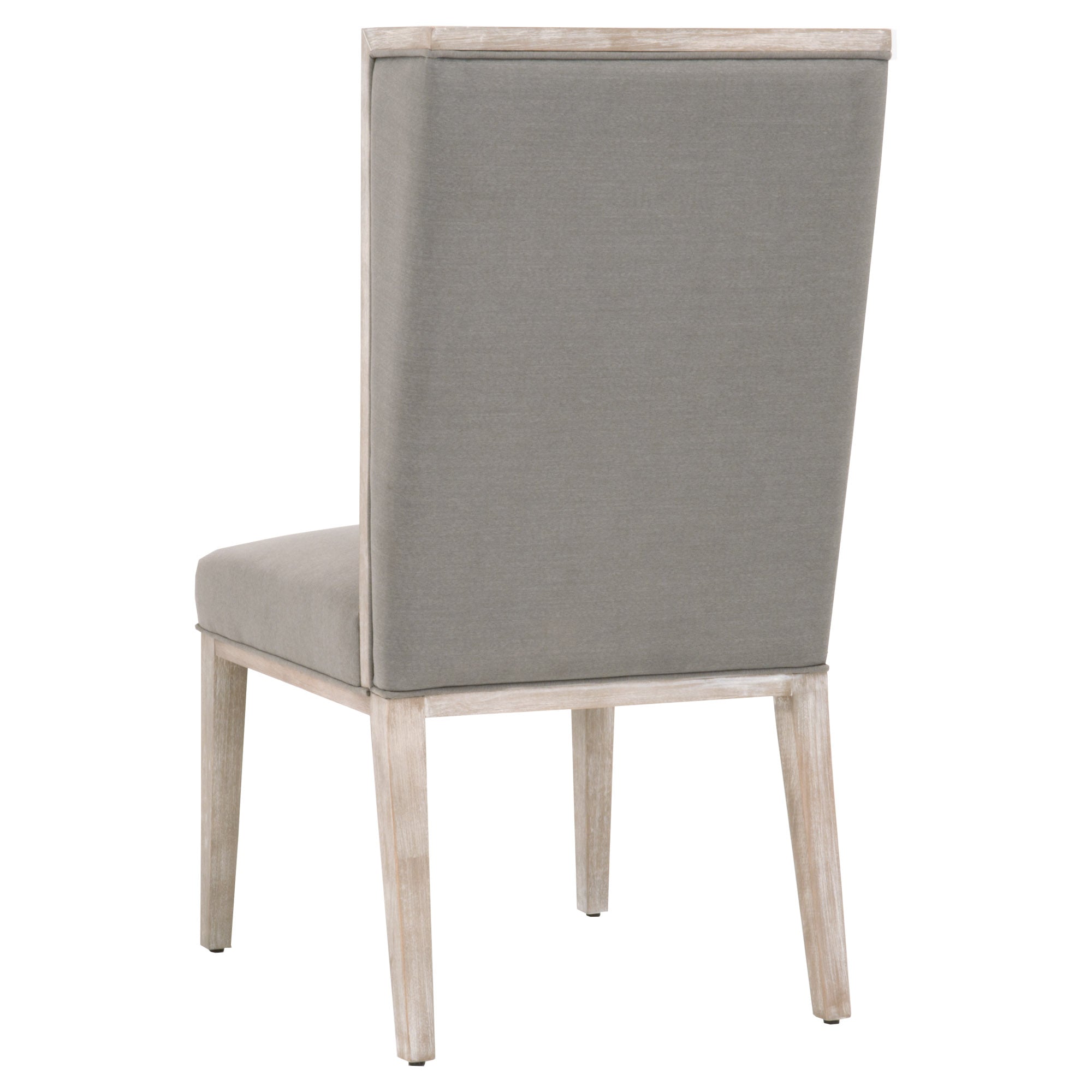 Martin Wing Chair set of 2 by Essentials for Living with gray upholstered back and natural gray rubberwood frame