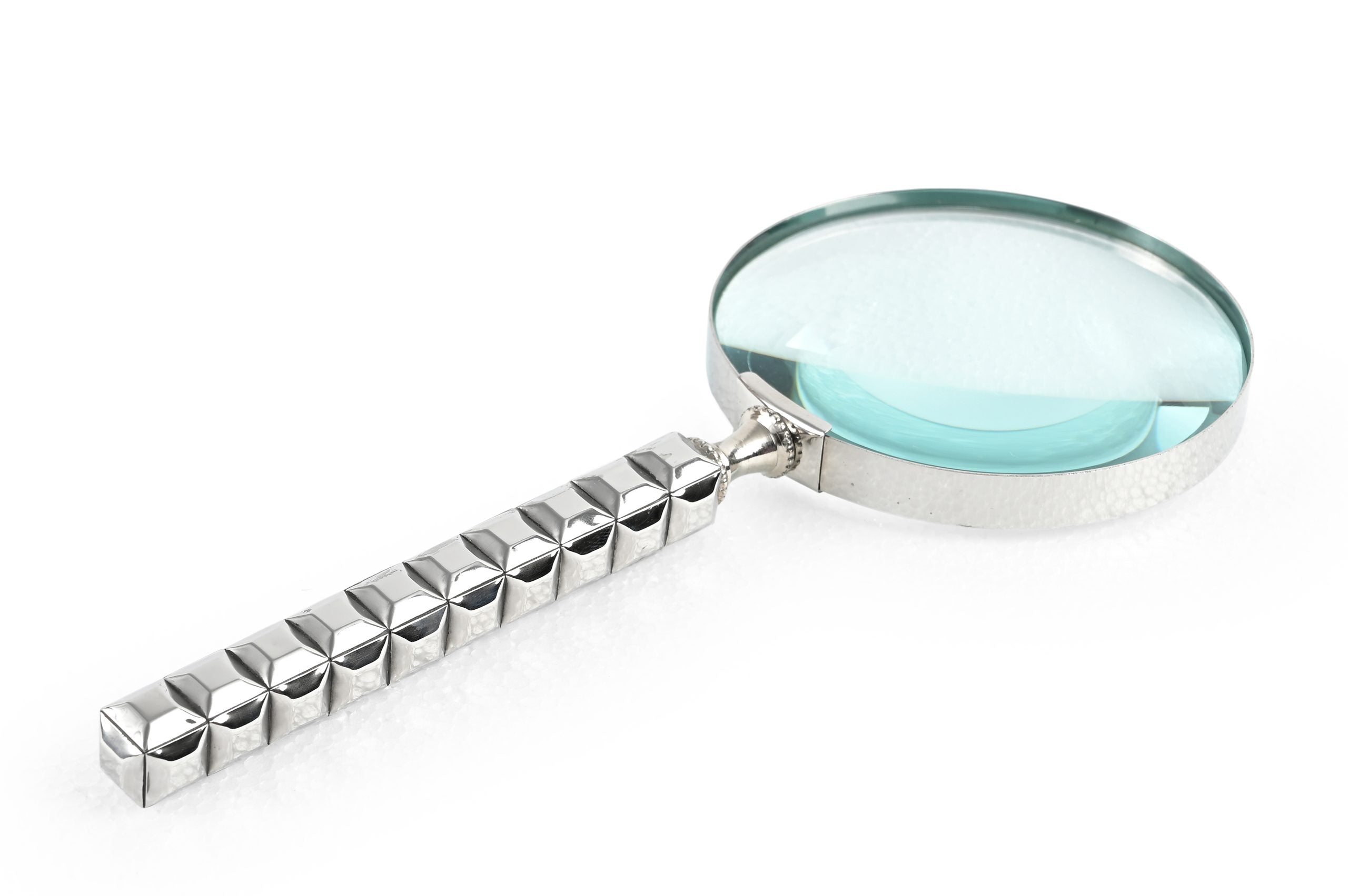 Miles Magnifying Glass with silver metal frame and bone handle in classic design