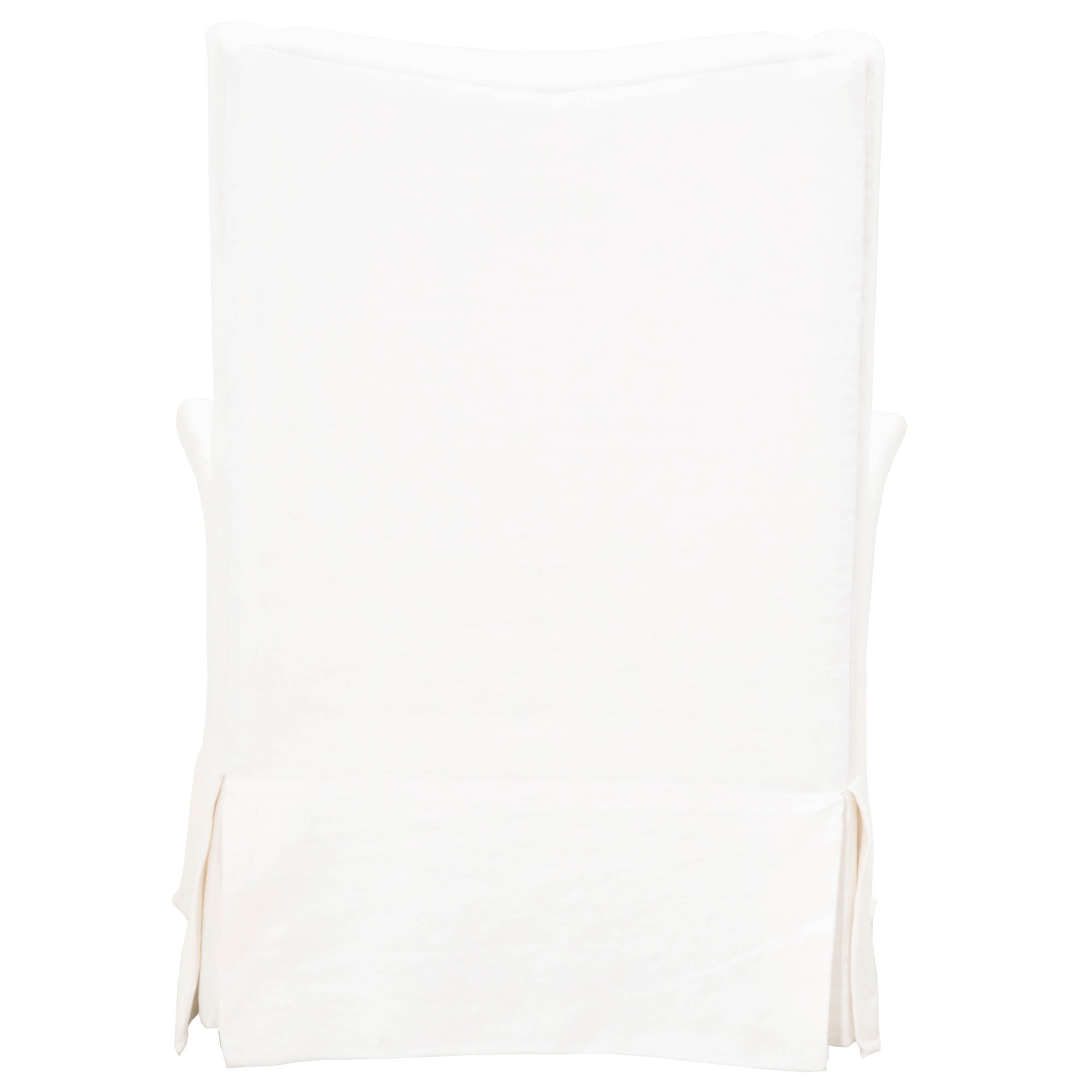 Otto Swivel Club Chair in cream crepe fabric with skirted base and curved arms by Essentials for Living