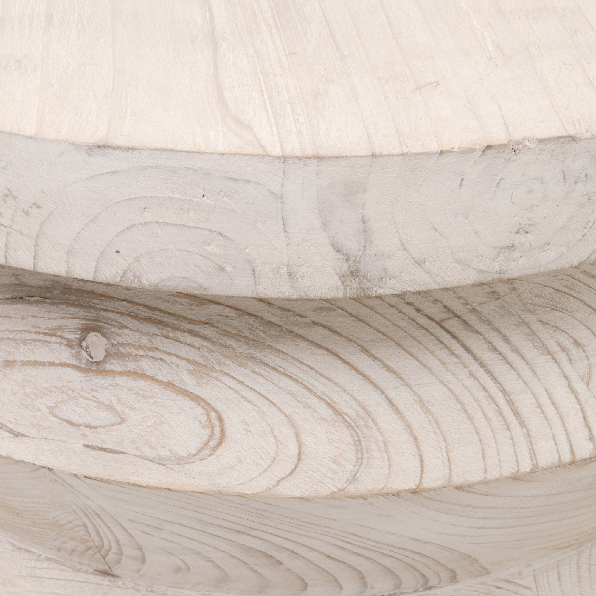 Close-up of reclaimed pine wood grain and texture on the Pier Accent Table by Essentials For Living in smoke gray finish