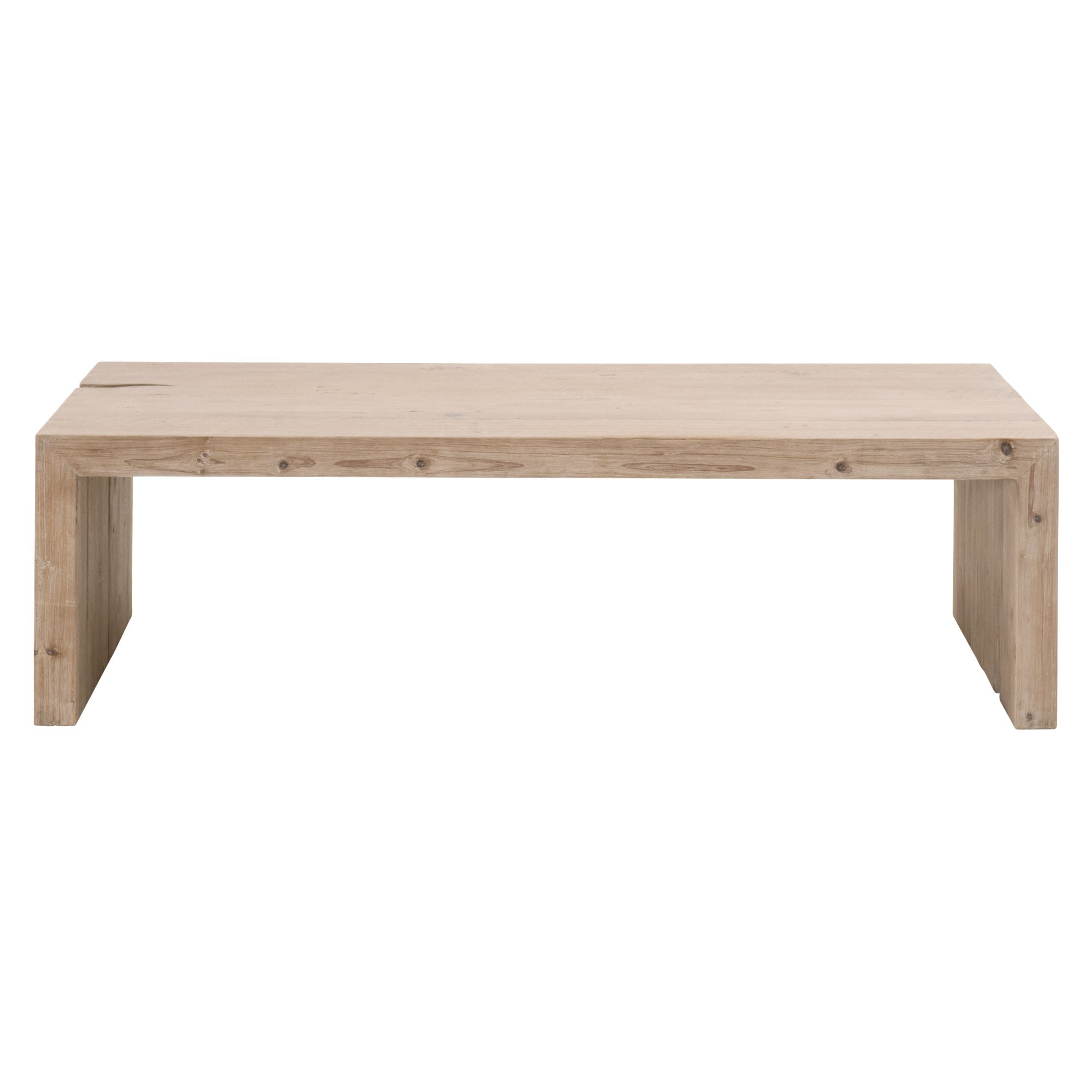 Rectangular reclaimed pine coffee table with clean lines and natural texture, Reed Coffee Table by Essentials For Living