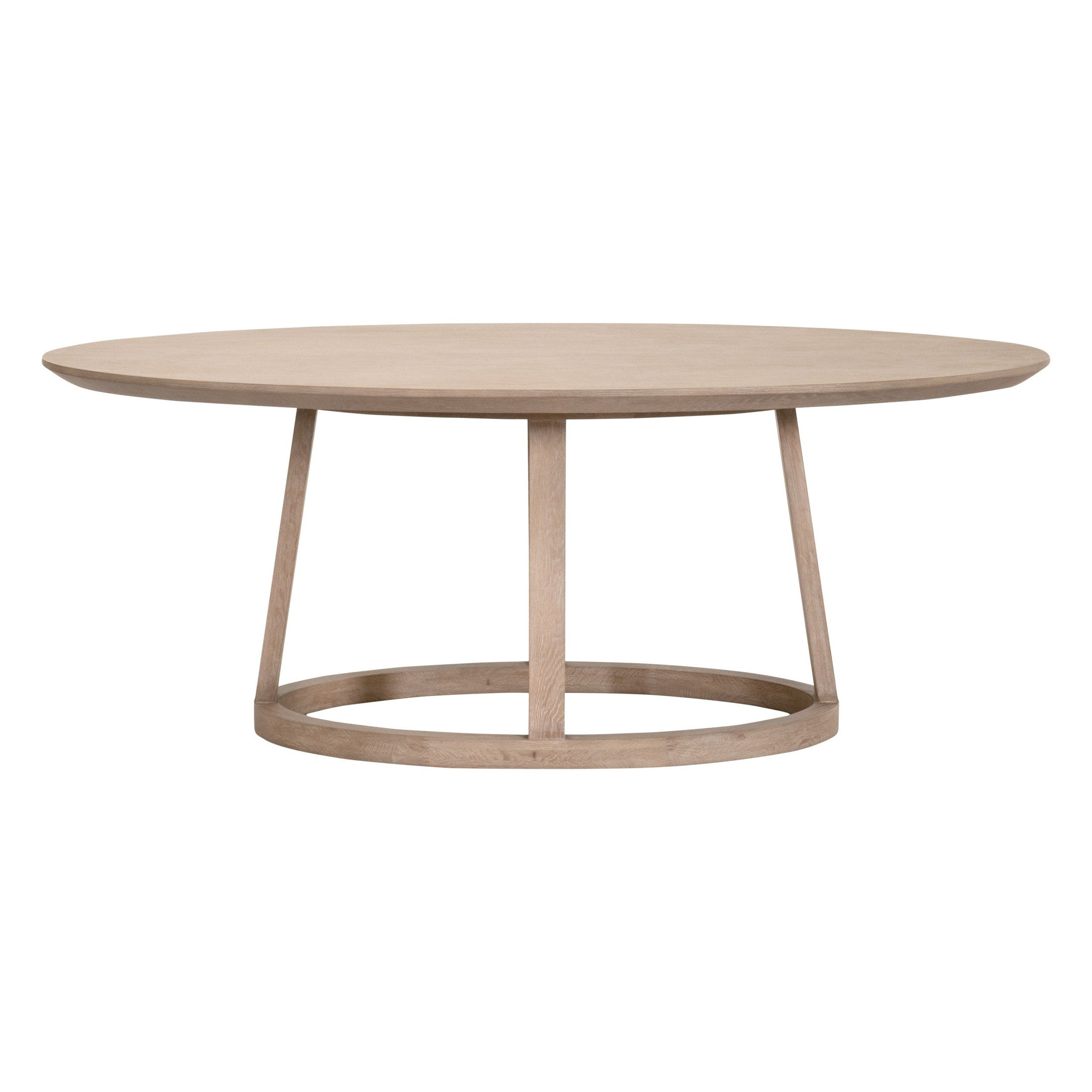 Reeves Oval Dining Table with smoke gray oak top and solid pine base, seating 4-6, by Essentials for Living