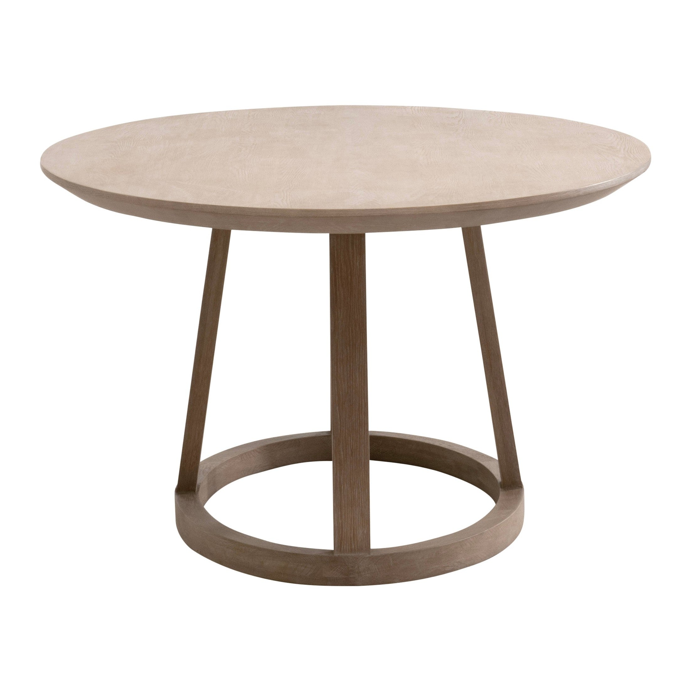 Reeves Oval Dining Table with round base in natural wood finish seating 4 by Essentials For Living
