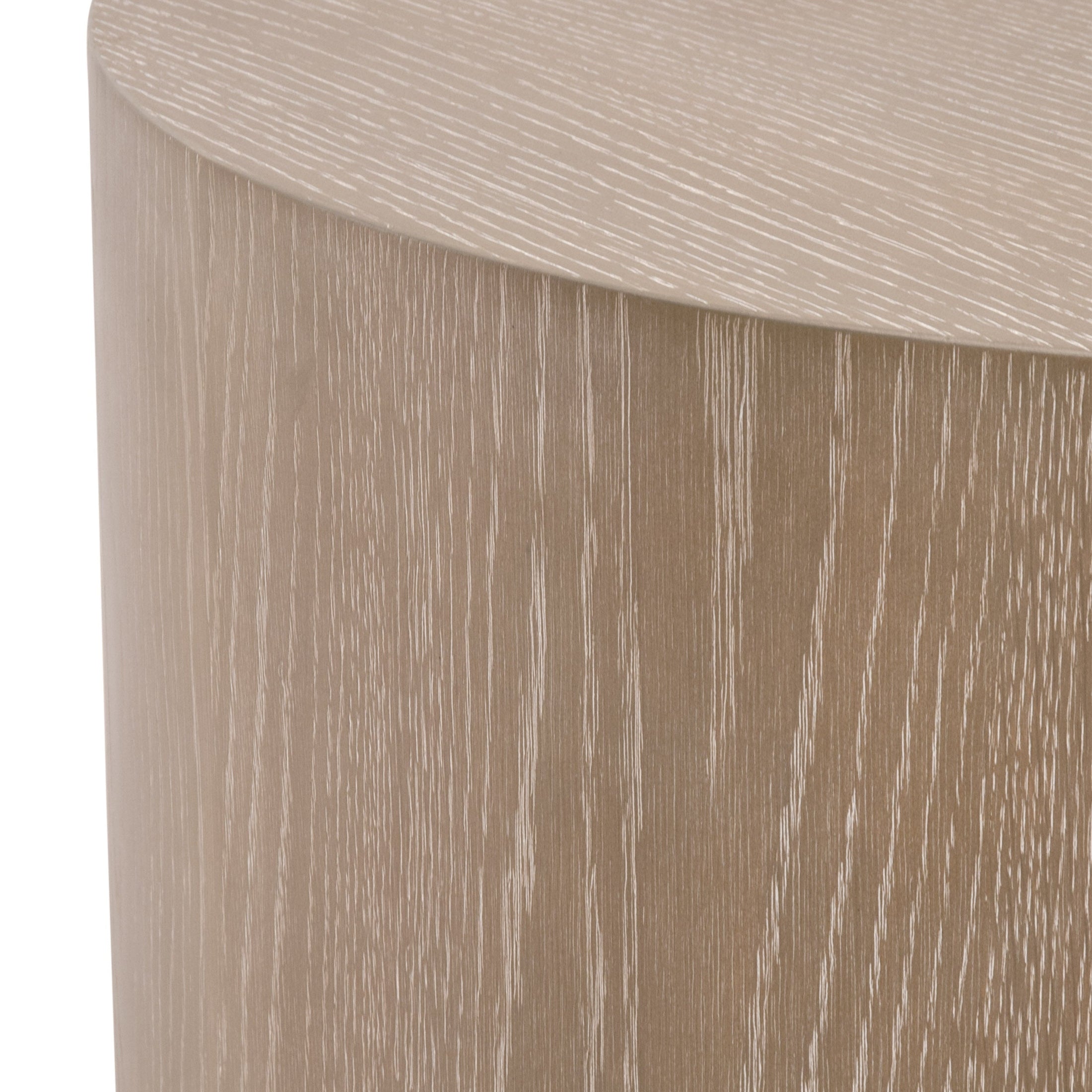 Close-up of the Roto Large End Table in natural gray oak finish showing wood grain by Essentials for Living