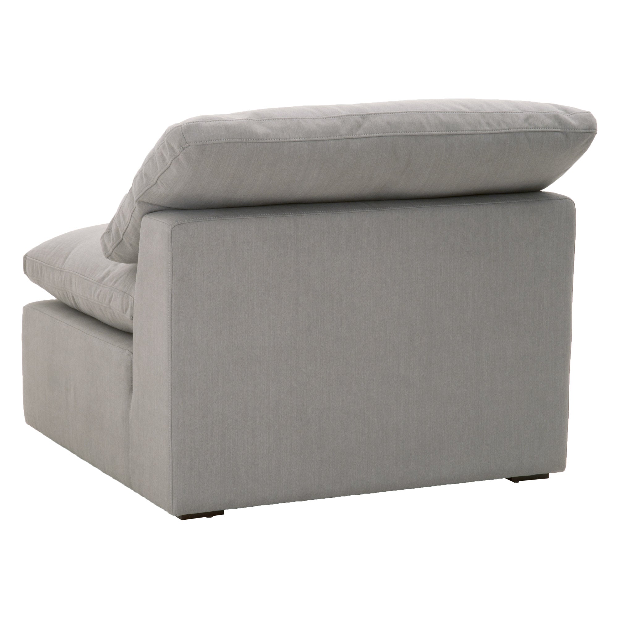 Essentials for Living Sky Modular Armless Chair in soft gray upholstery with plush reversible cushions