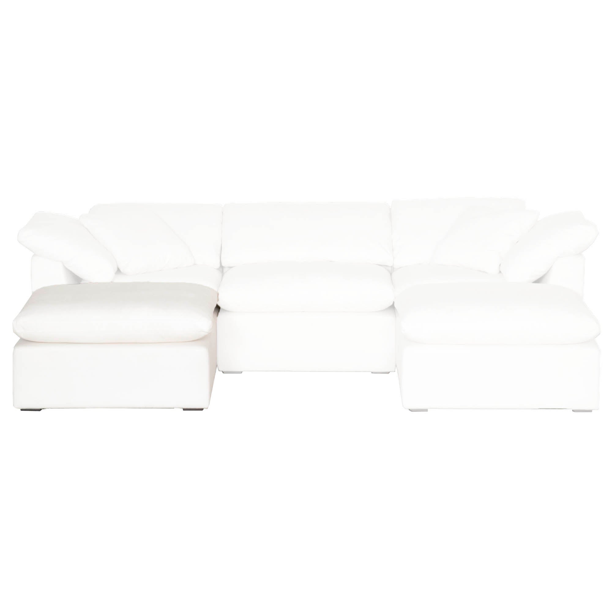 Essentials For Living white modular sofa with cushioned seats and adjustable headrests in a clean modern design
