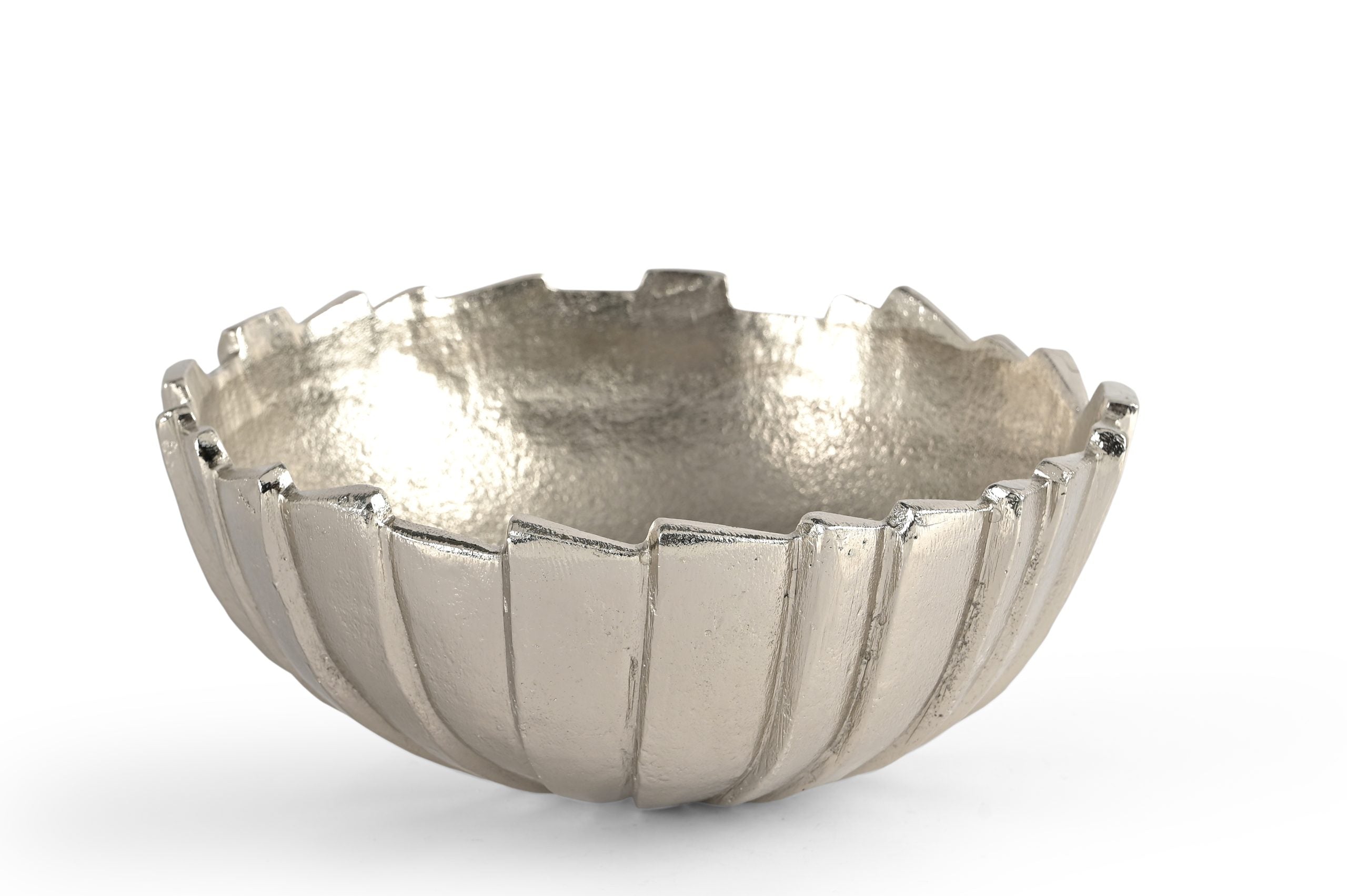 Strappy Bowl with open metal strap design and polished modern finish