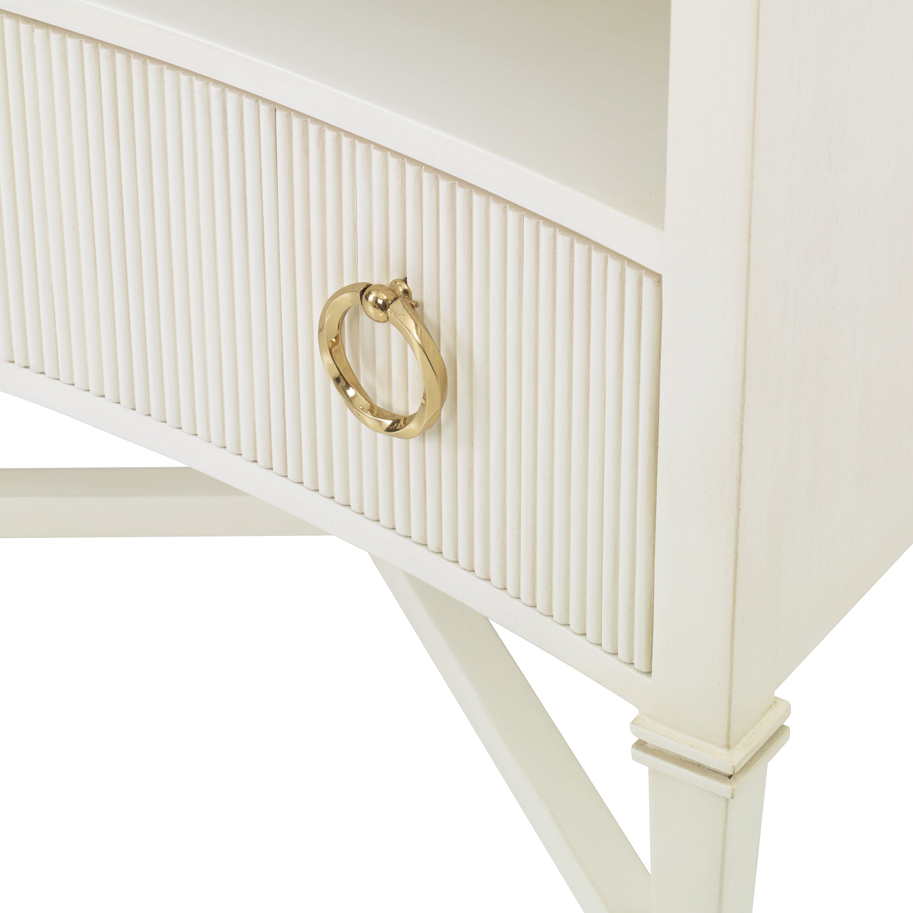 Reeded Nightstand - Linen