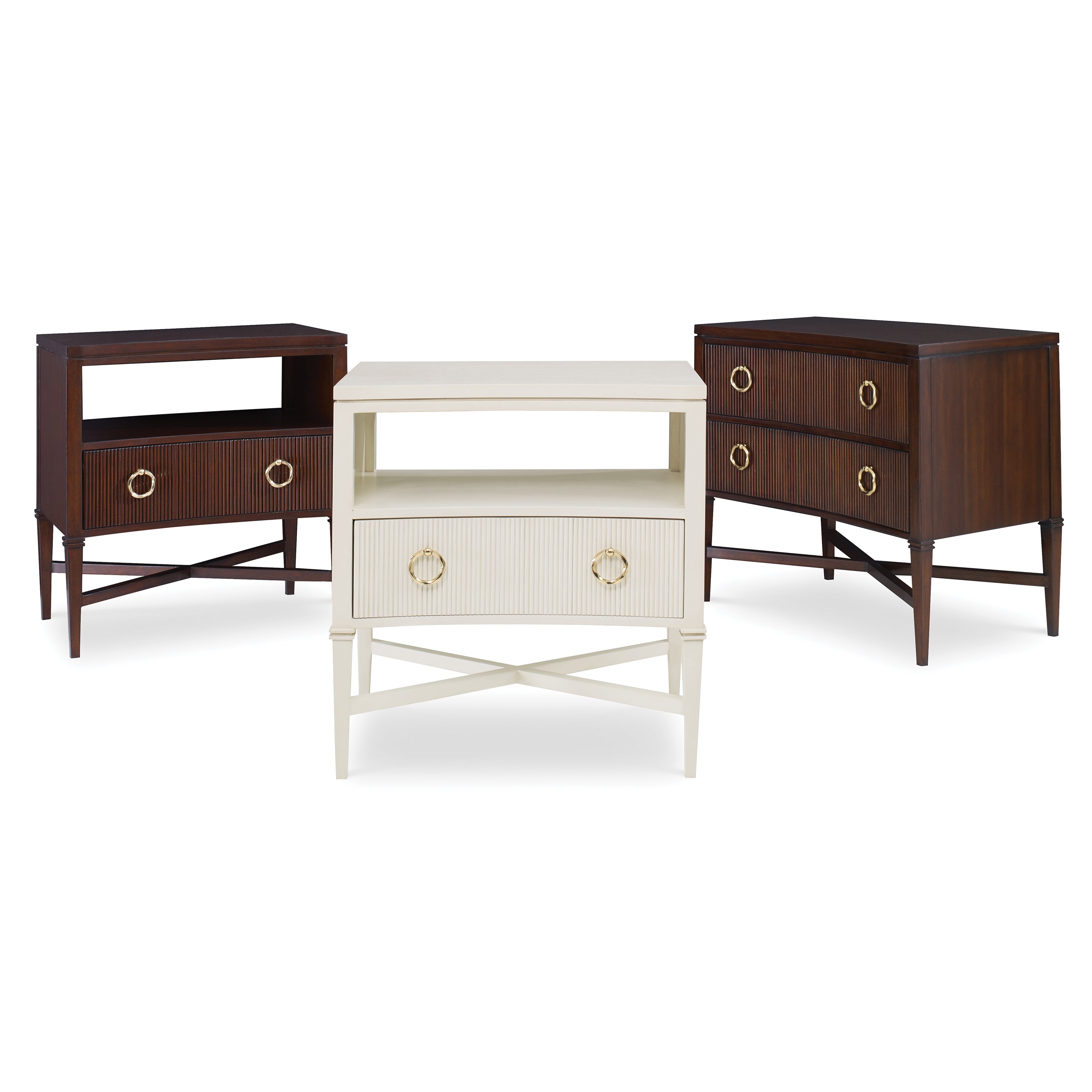 Reeded Nightstand - Linen