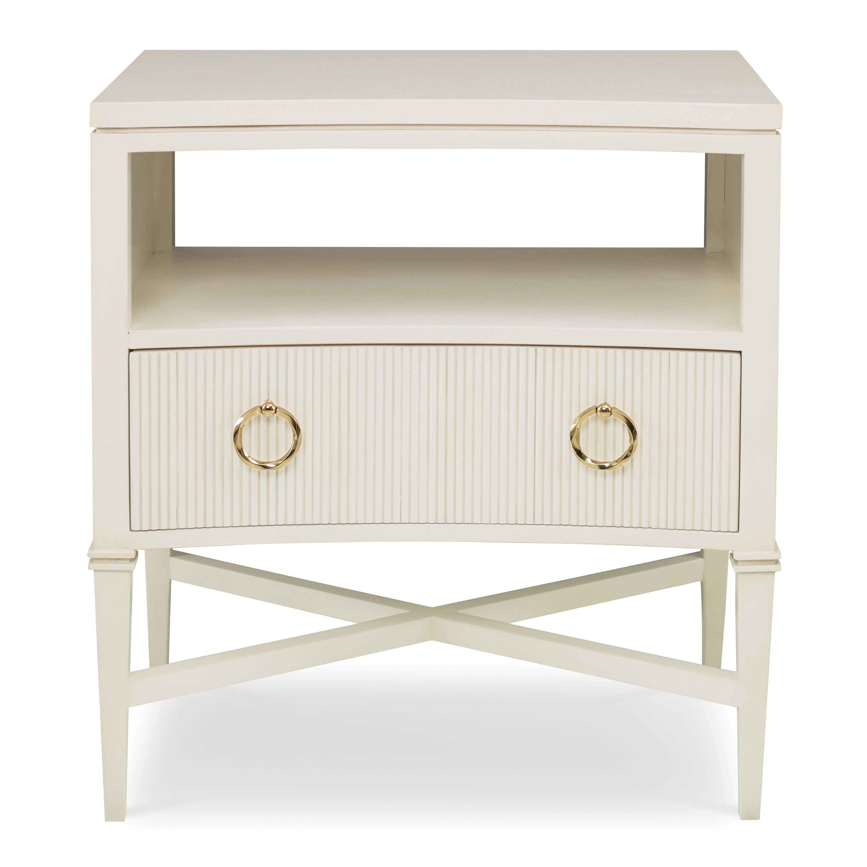 Reeded Nightstand - Linen