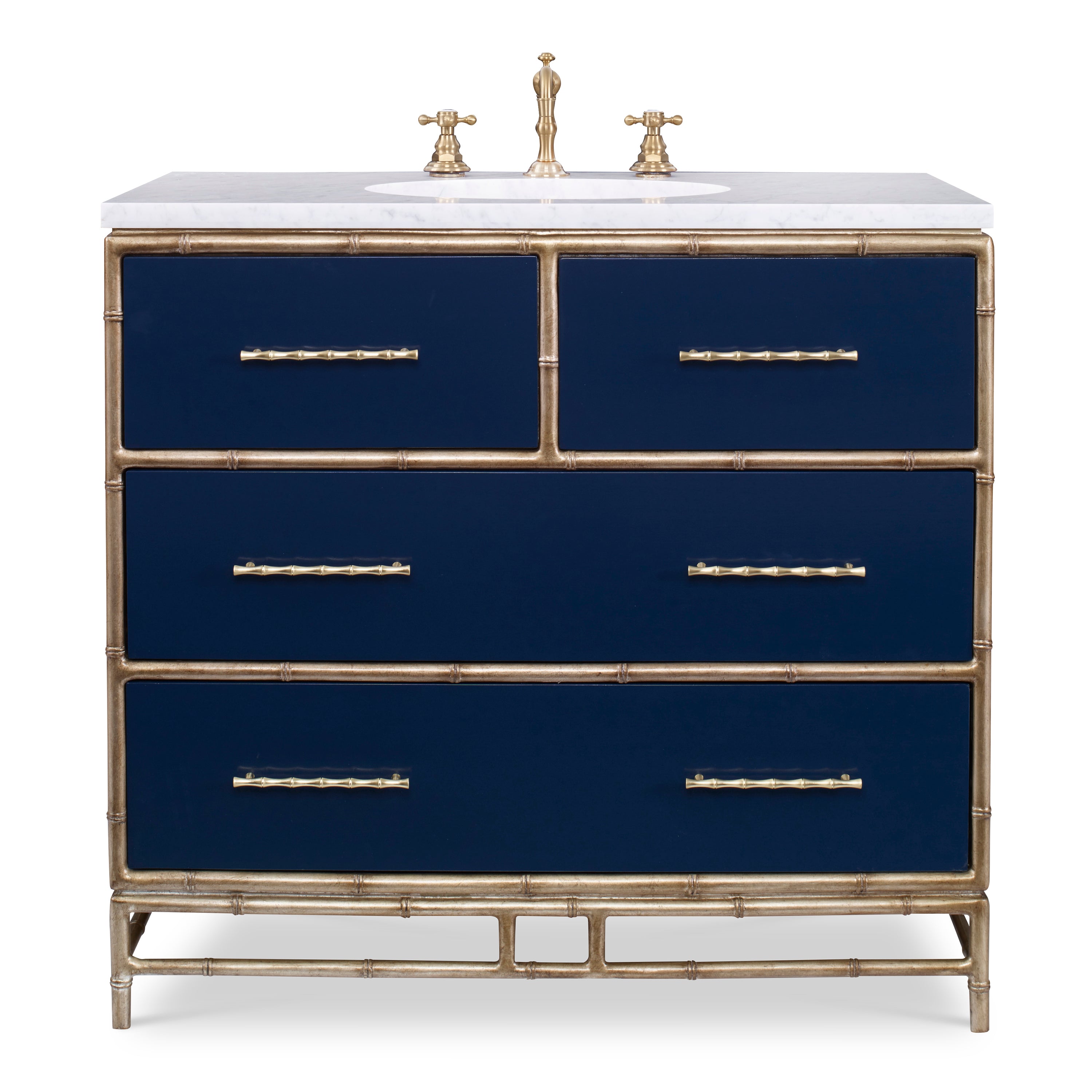 Chinoiserie Blue Bathroom Vanity - Cadet
