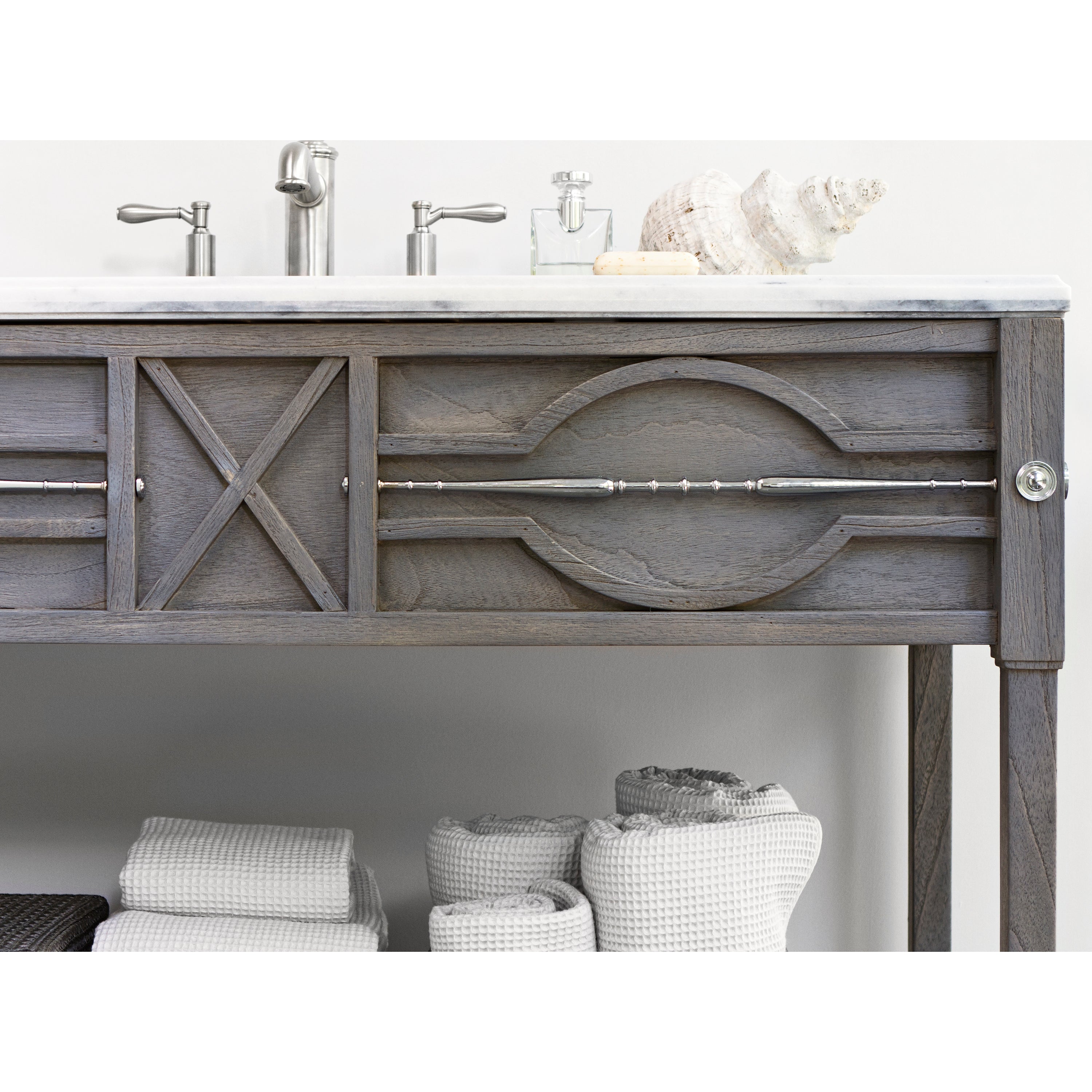 Spindle Bathroom Vanity - Weathered Grey