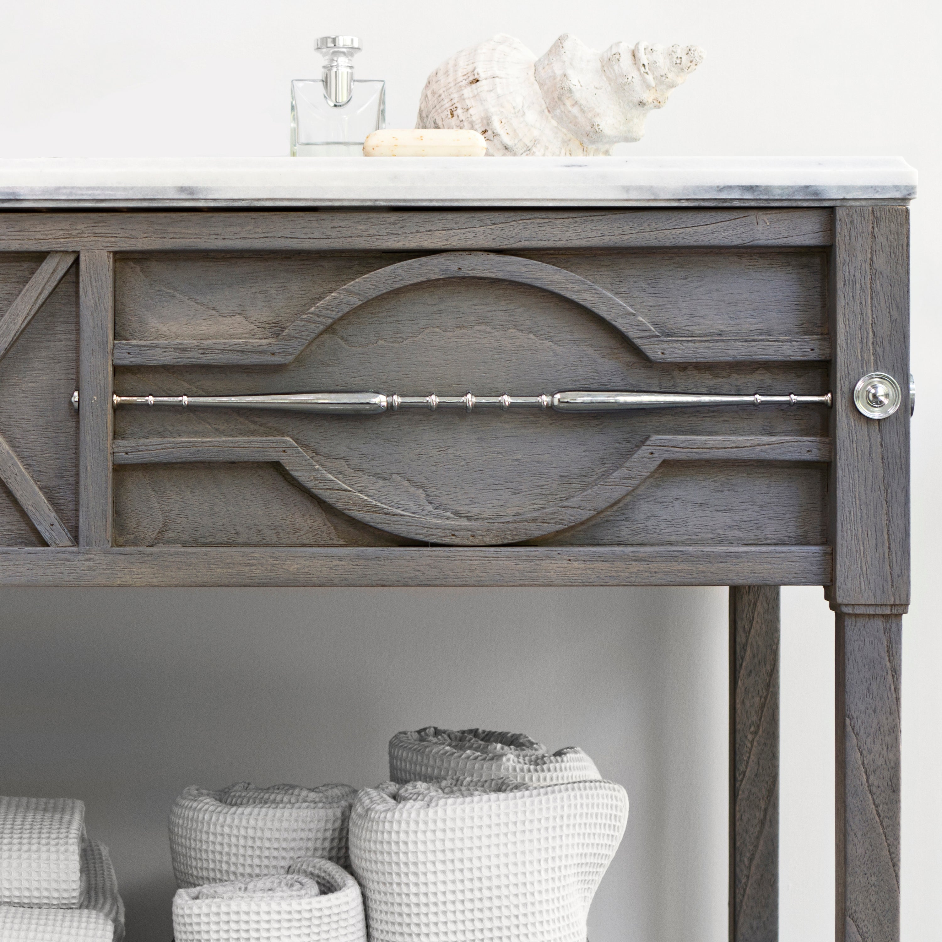 Spindle Bathroom Vanity - Weathered Grey