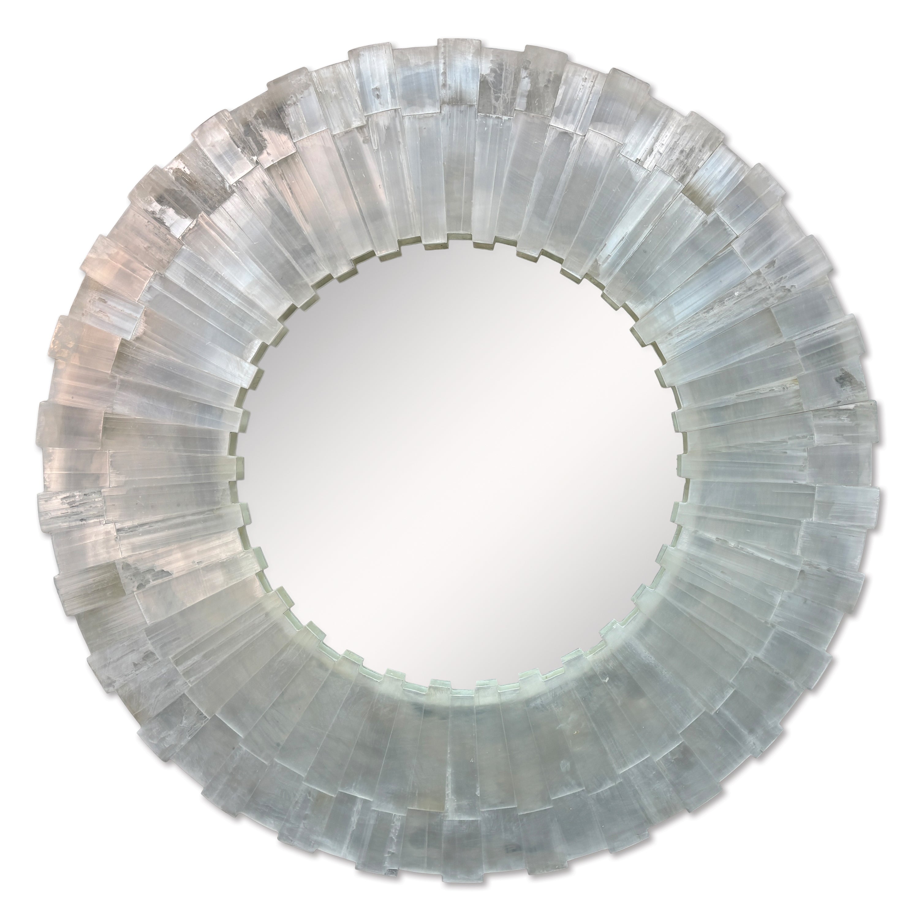 Selenite Round Mirror